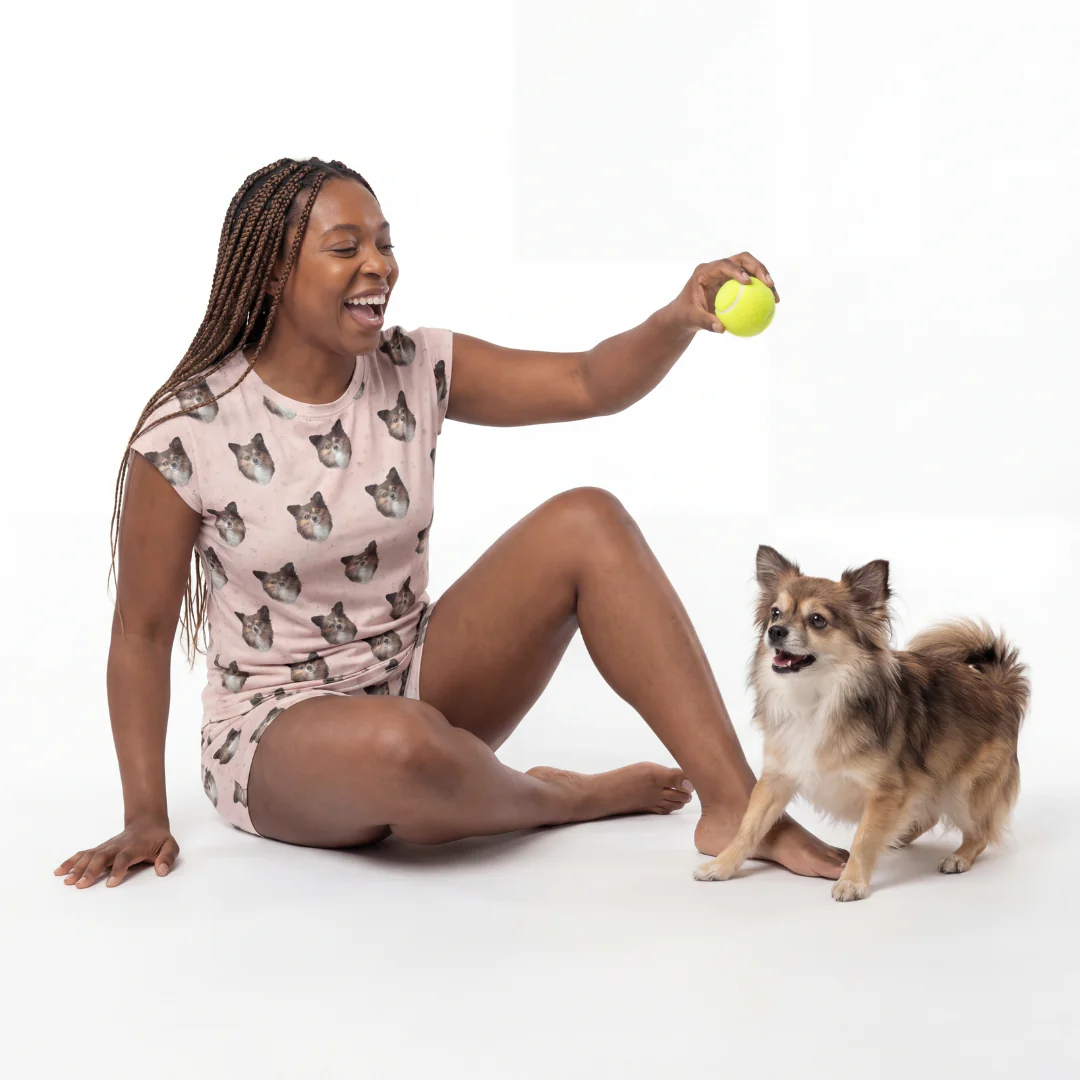 Fitted T-Shirt Pajama Set | Pet Face Pajamas - Image 18