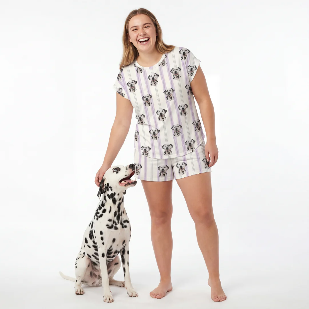 Fitted T-Shirt Pajama Set | Pet Face Pajamas - Image 8