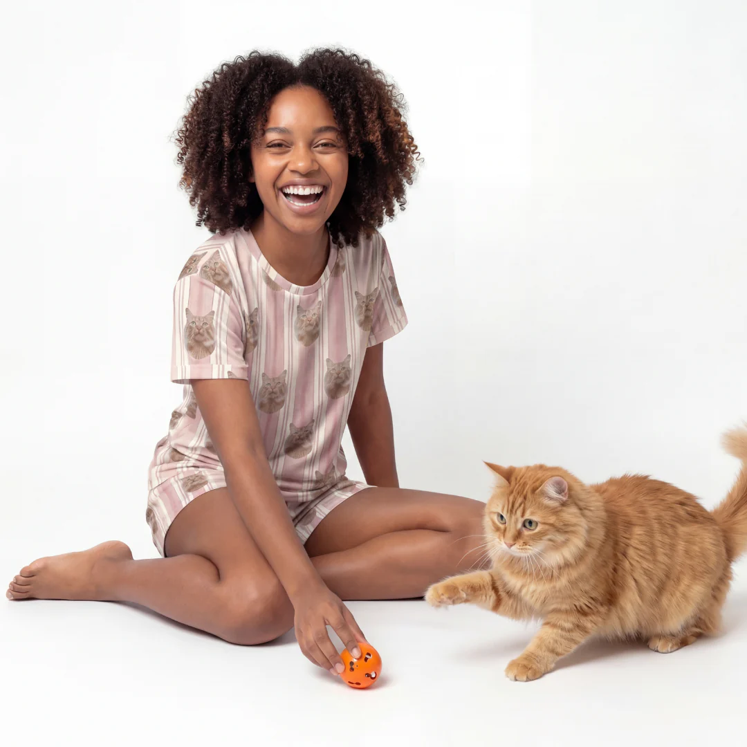 Relaxed T-Shirt Pajama Set | Pet Face Pajamas - Image 12