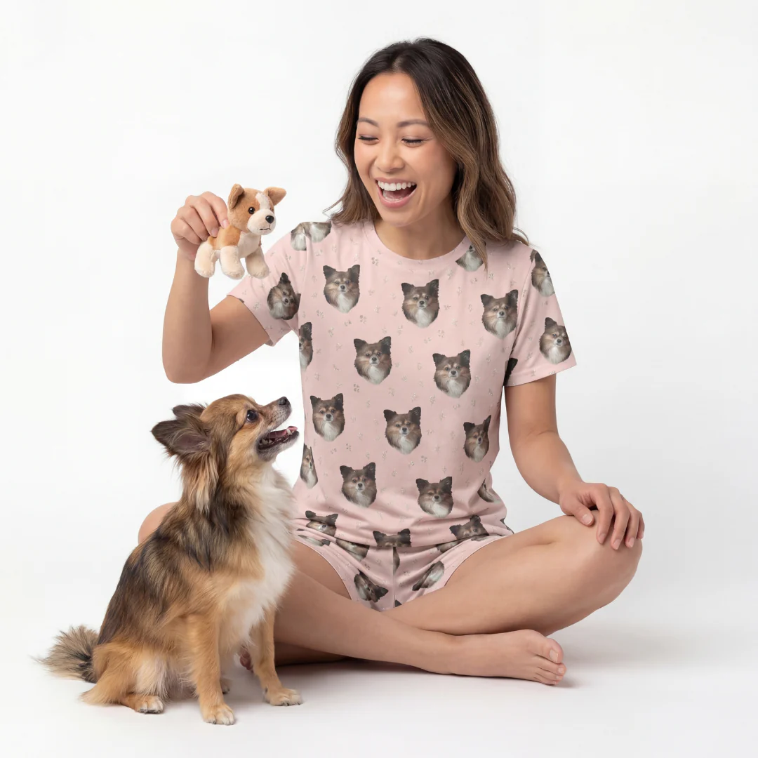 Relaxed T-Shirt Pajama Set | Pet Face Pajamas - Image 16