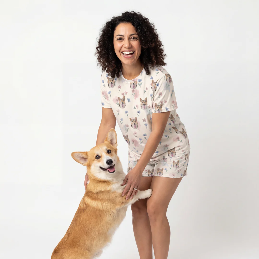 Relaxed T-Shirt Pajama Set | Pet Face Pajamas - Image 19