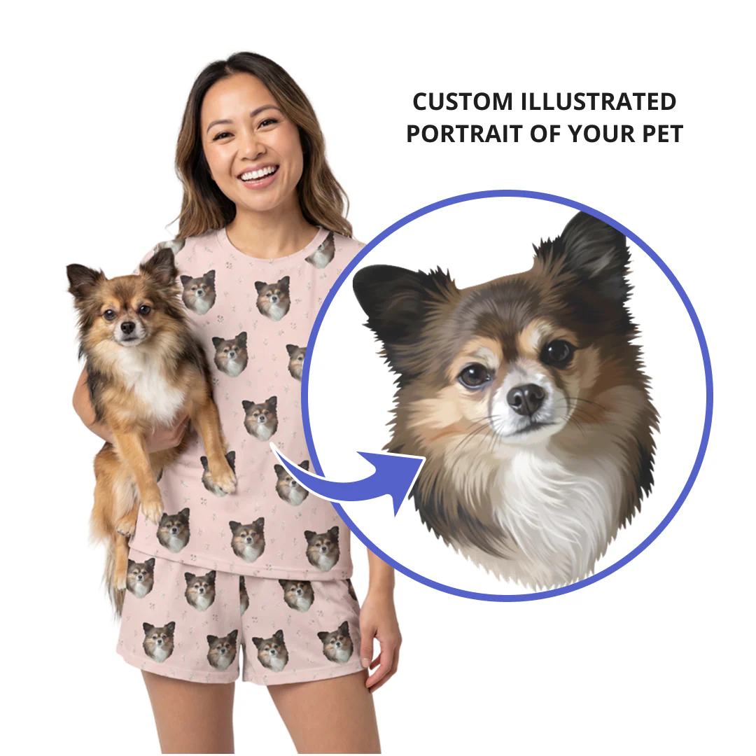 Relaxed T-Shirt Pajama Set | Pet Face Pajamas - Image 9