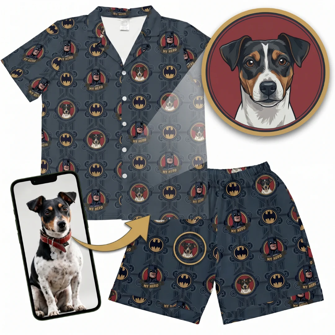 Batman Pajamas with Your Pet's Face - Dark Knight - Image 3