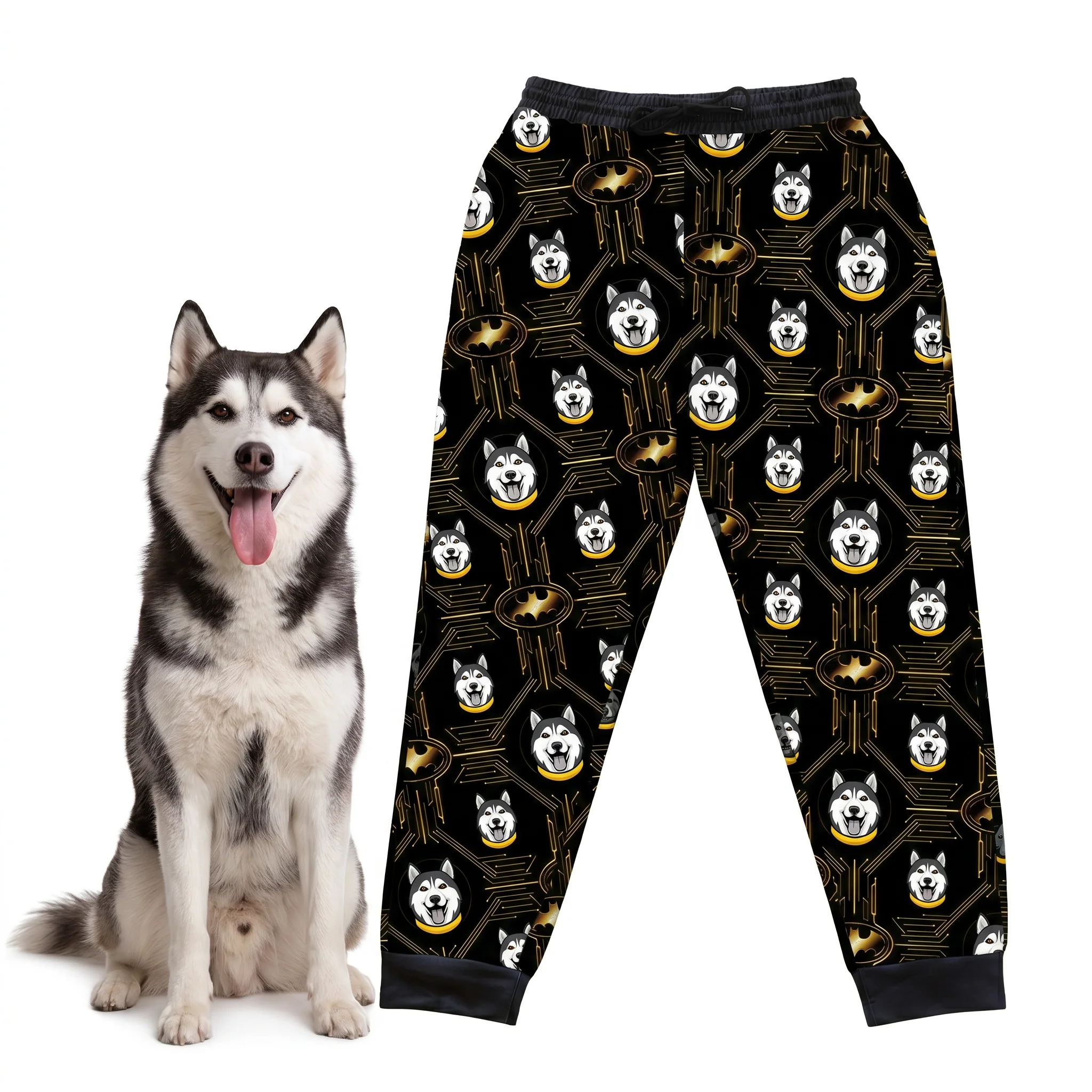 Batman Sweatpants with Your Pet’s Face - Image 6