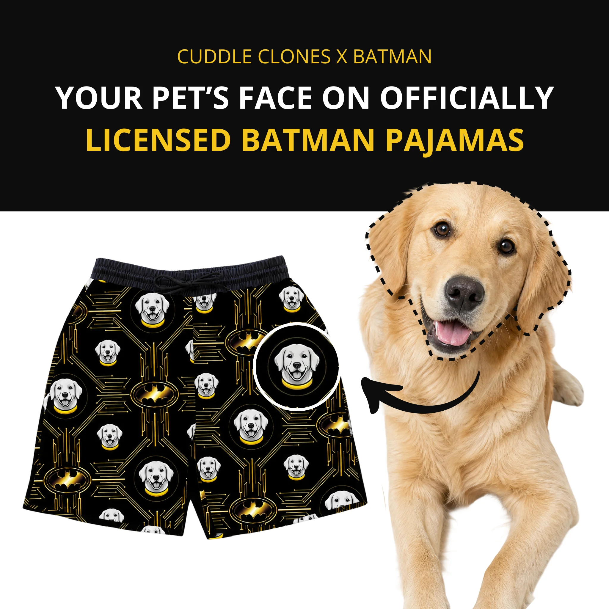 Batman Sweatshorts with Your Pet’s Face - Image 7