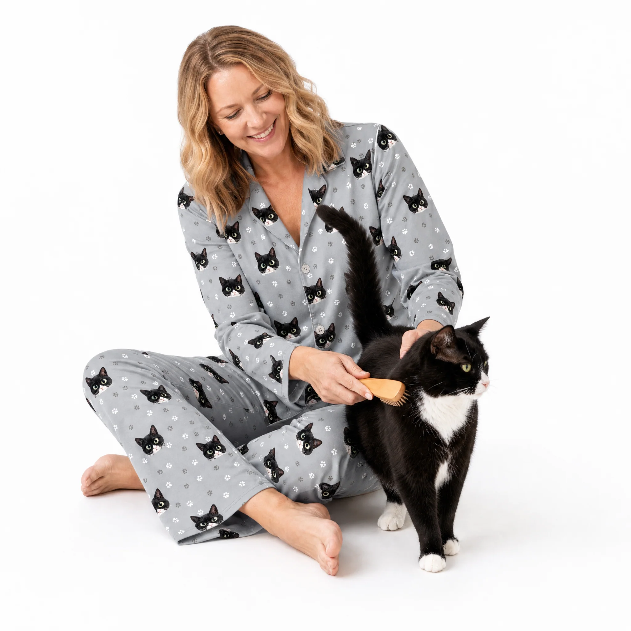 Adult Custom Cartoon Pet Face Pajamas - Image 17