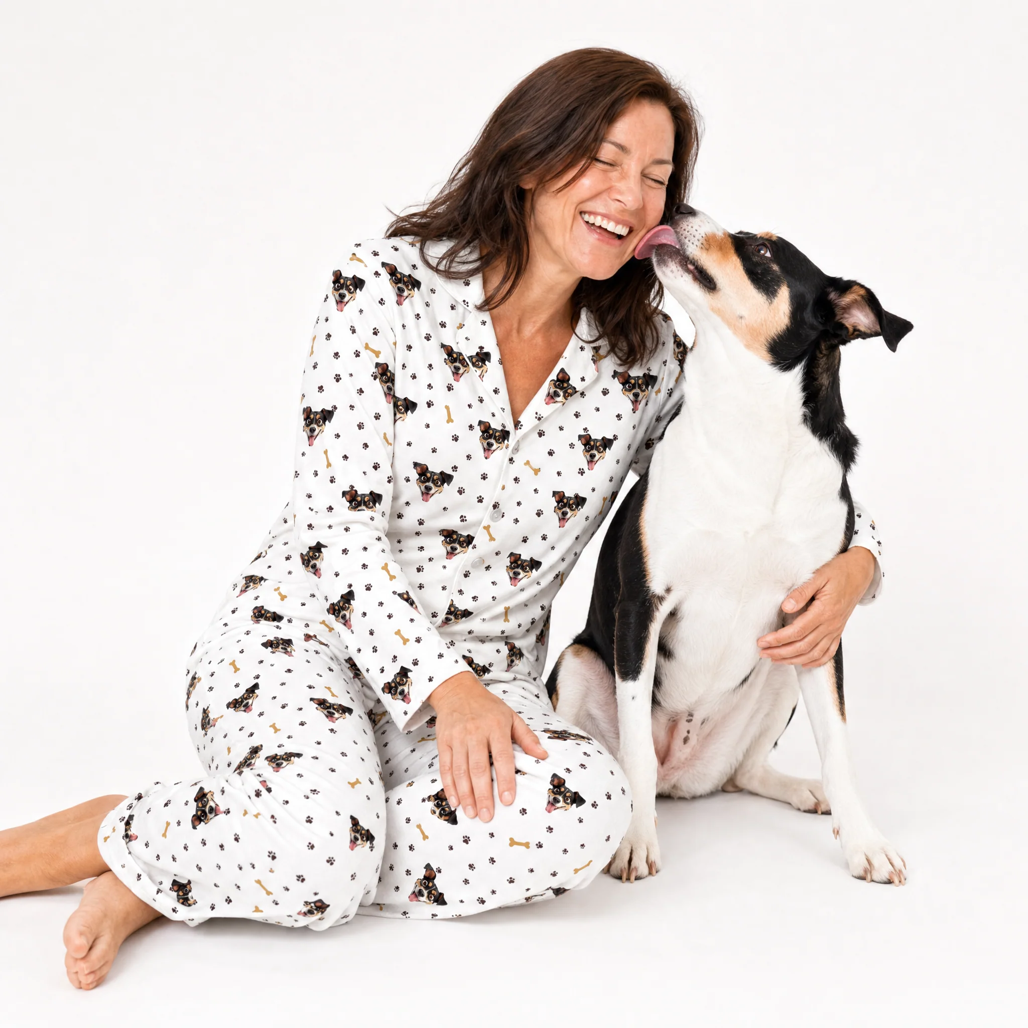 Adult Custom Cartoon Pet Face Pajamas - Image 18