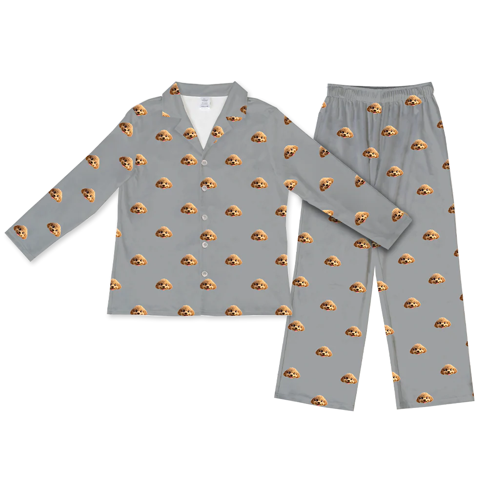 Adult Custom Cartoon Pet Face Pajamas - Image 25