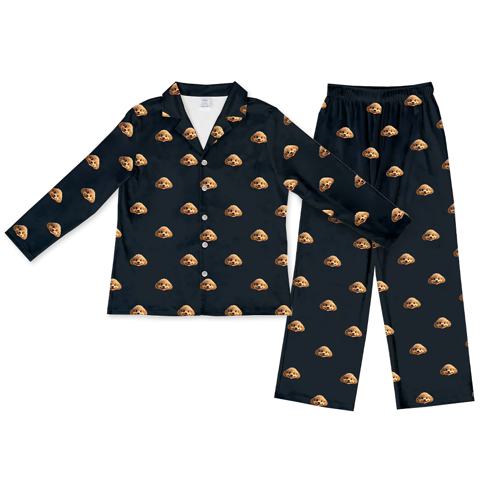 Adult Custom Cartoon Pet Face Pajamas - Image 27