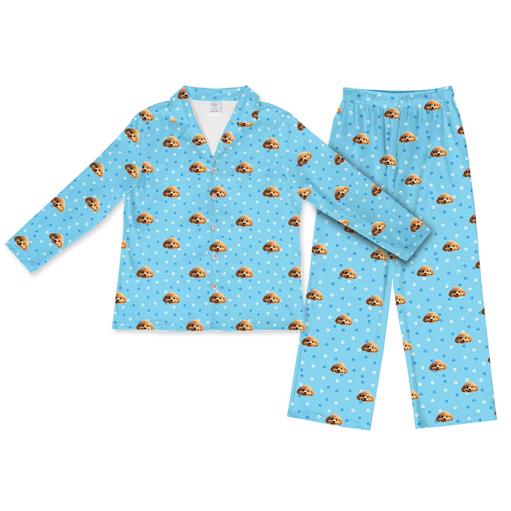 Adult Custom Cartoon Pet Face Pajamas - Image 30