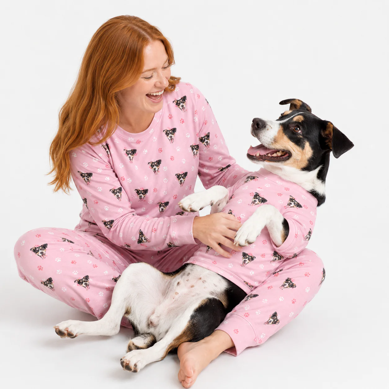 Custom Dog Pajamas - Light Pink Paws - Image 3