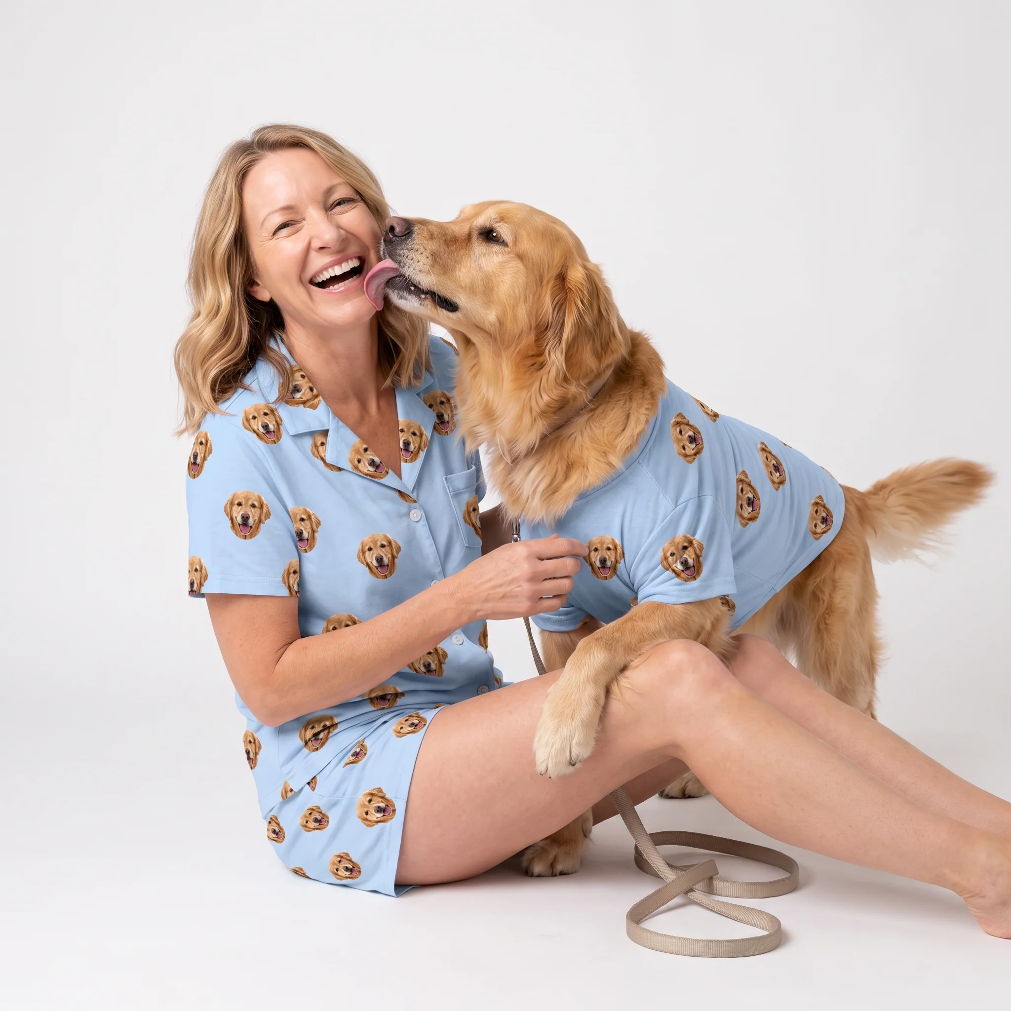 Custom Dog Pajamas - Sky Blue - Image 3