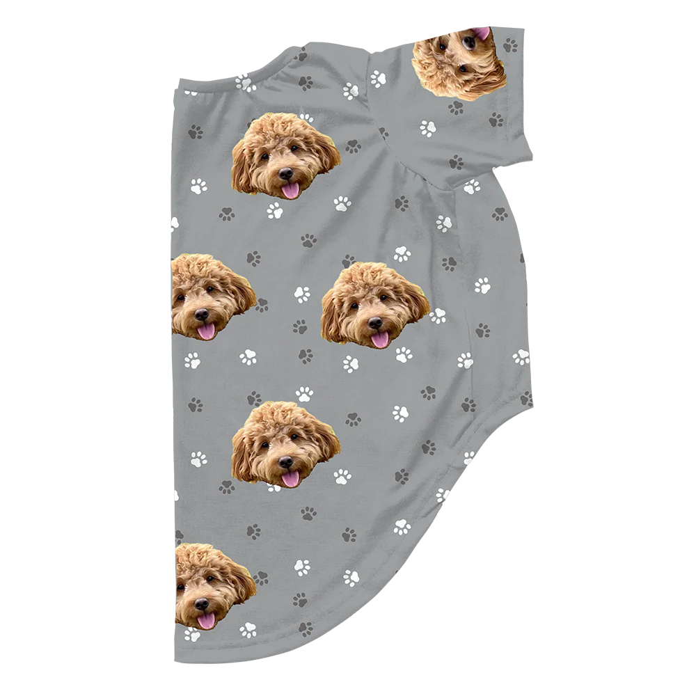 Custom Dog Pajamas - Slate Gray Paws - Image 4
