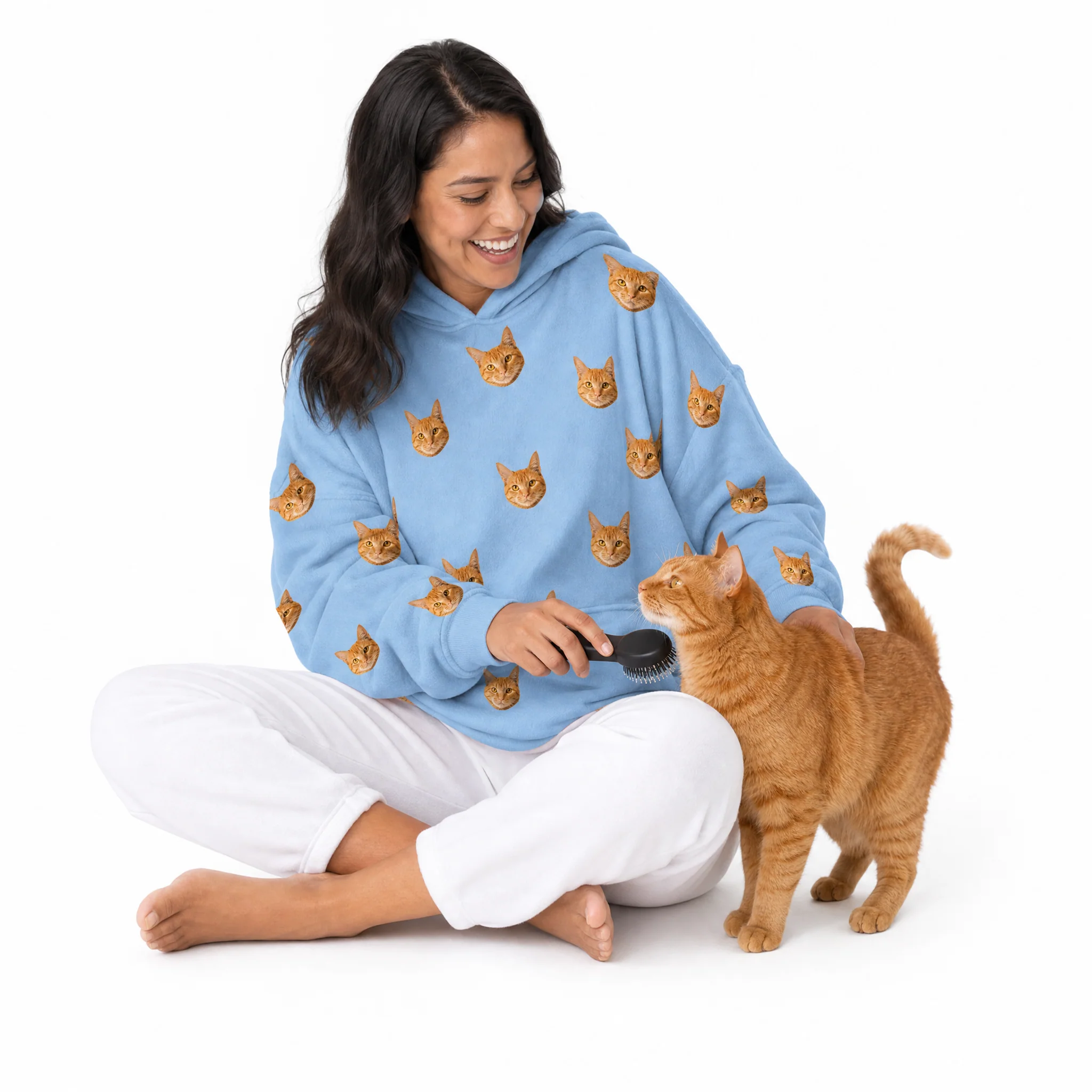 Adult Custom Pet Face Fleece Blanket Hoodie - Image 10