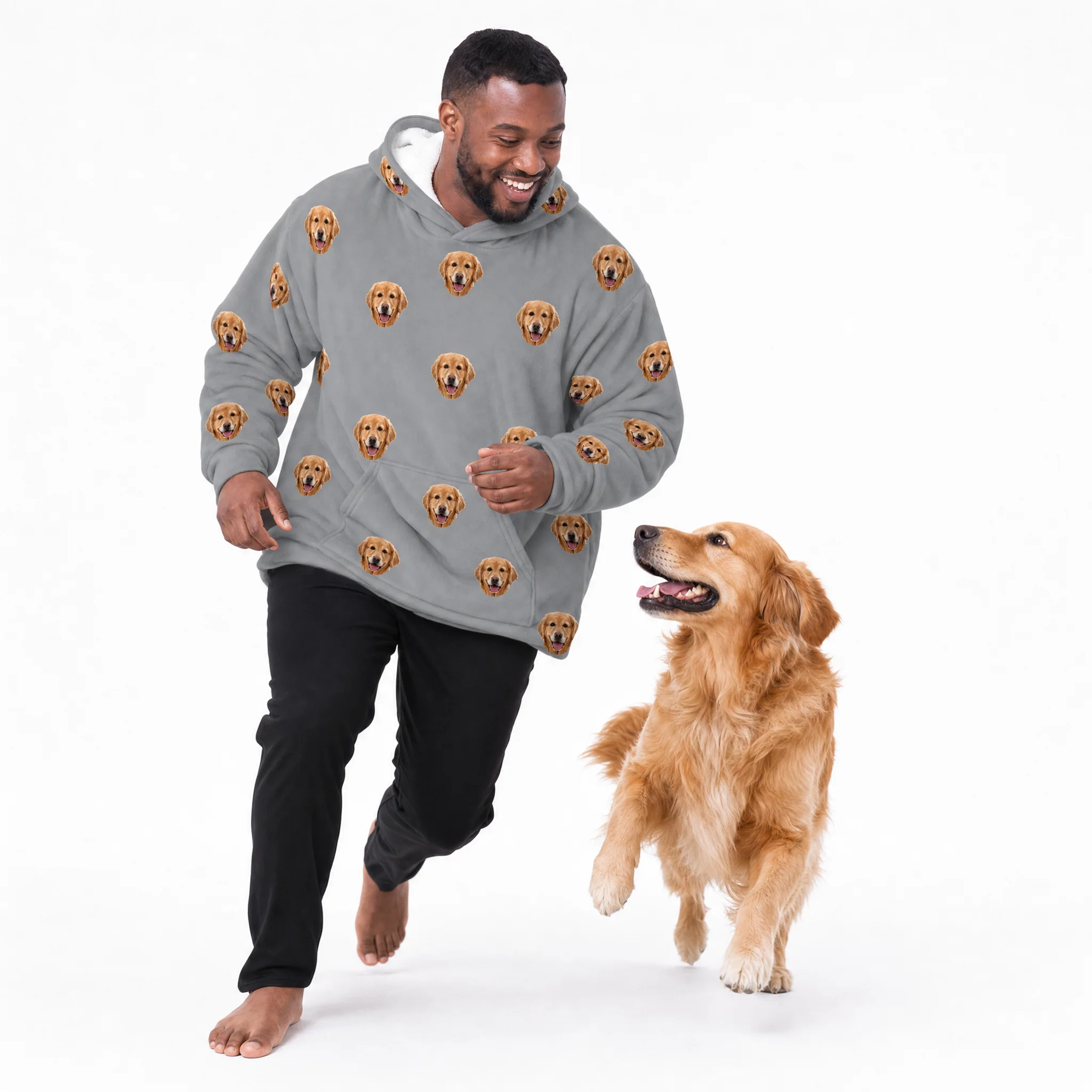 Adult Custom Pet Face Fleece Blanket Hoodie - Image 12