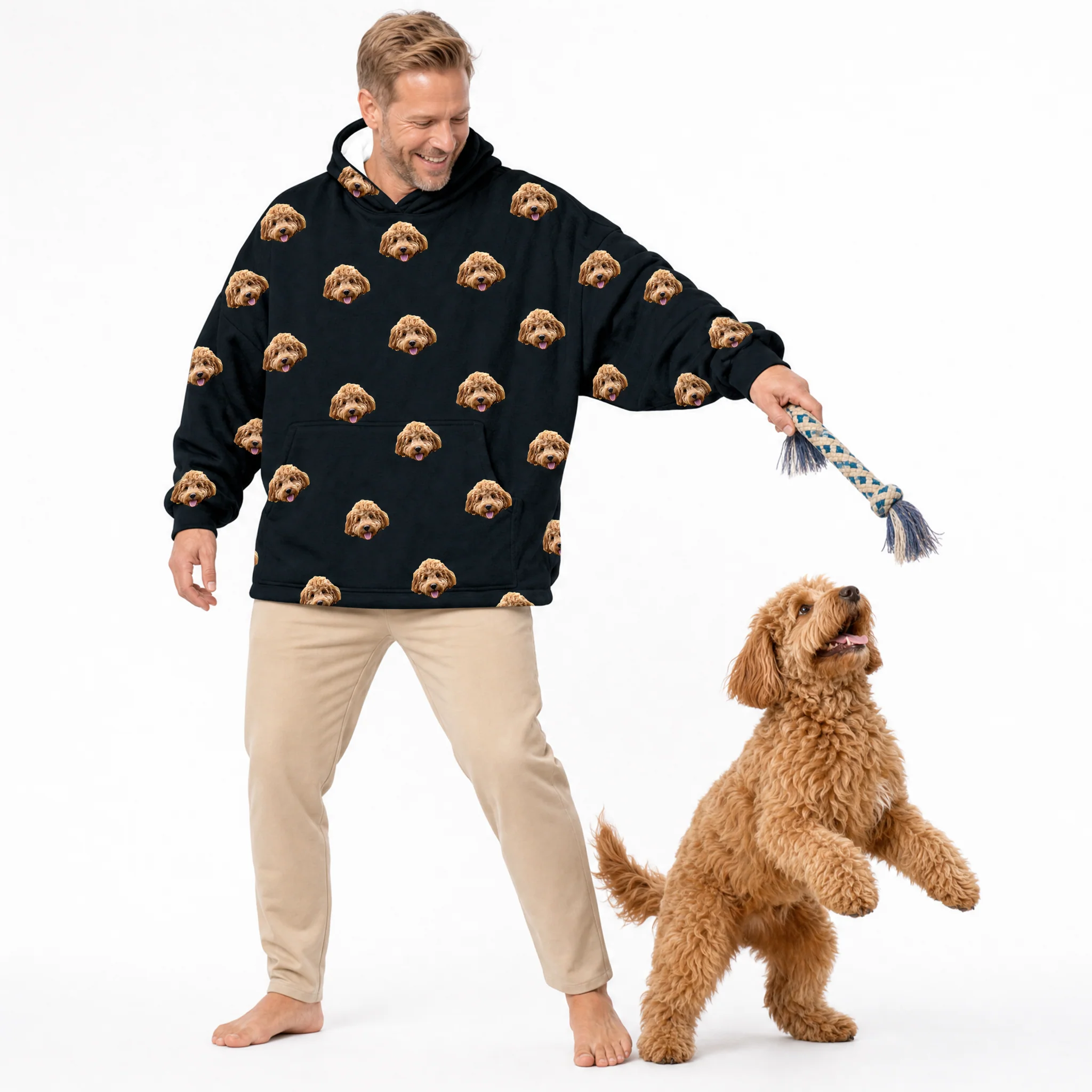 Adult Custom Pet Face Fleece Blanket Hoodie - Image 14