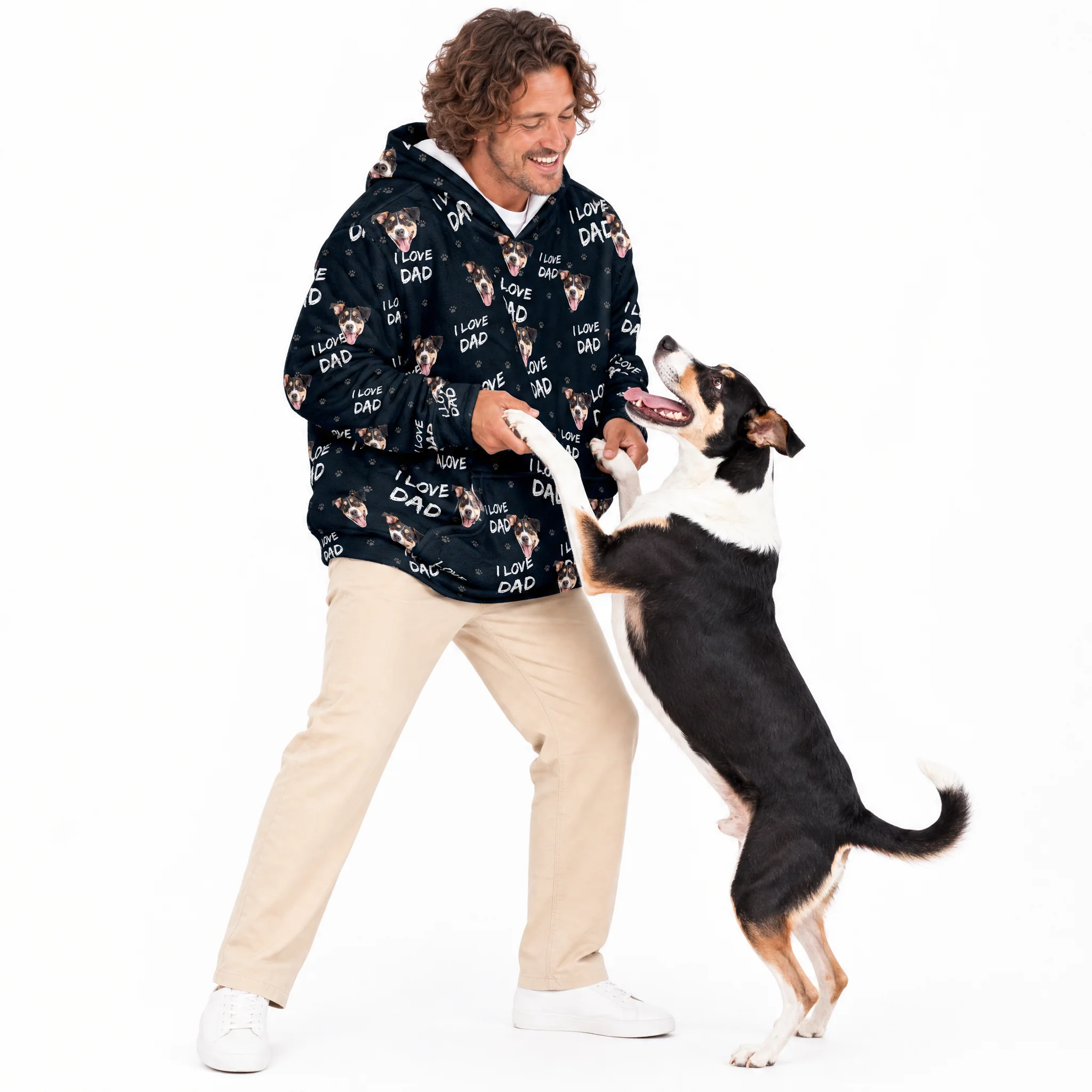 Adult Custom Pet Face Fleece Blanket Hoodie - Image 20