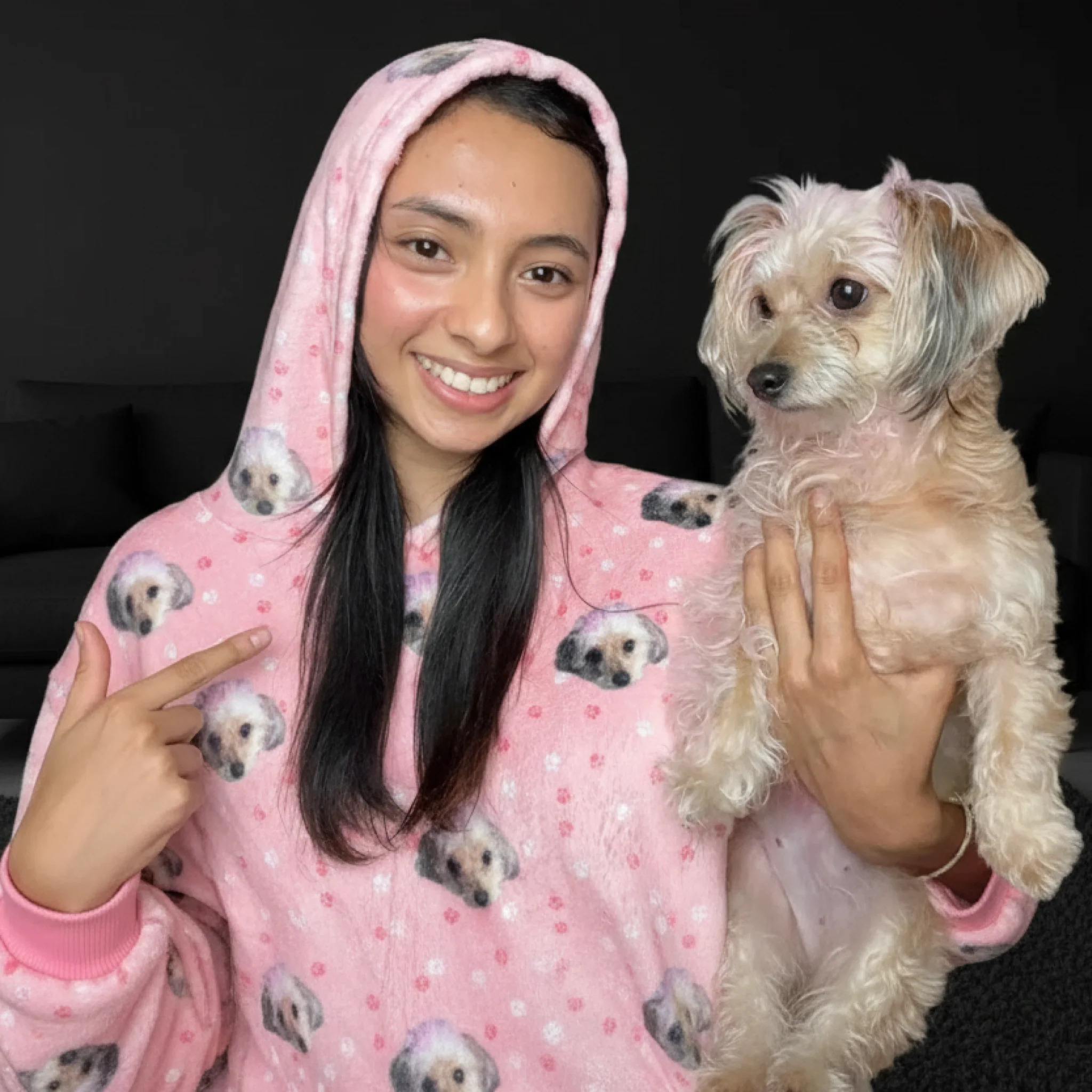 Adult Custom Pet Face Fleece Blanket Hoodie - Image 22