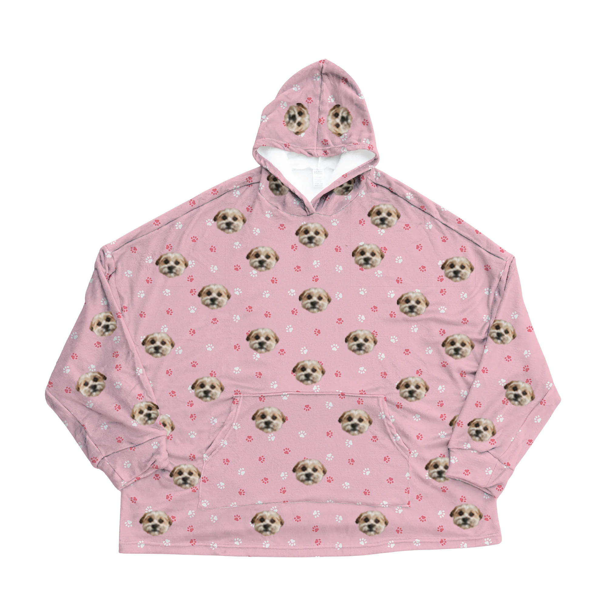 Adult Custom Pet Face Fleece Blanket Hoodie - Image 23