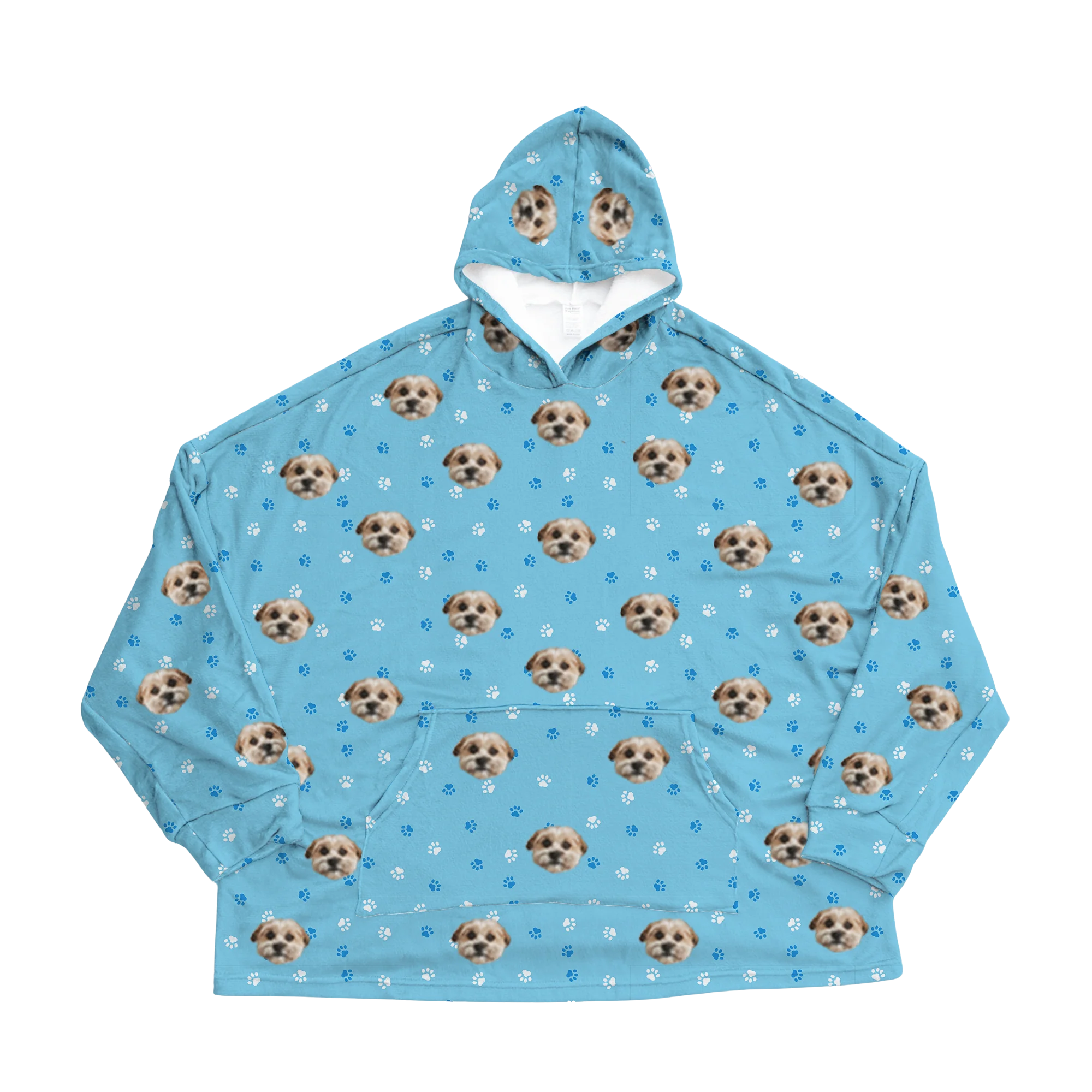 Adult Custom Pet Face Fleece Blanket Hoodie - Image 24