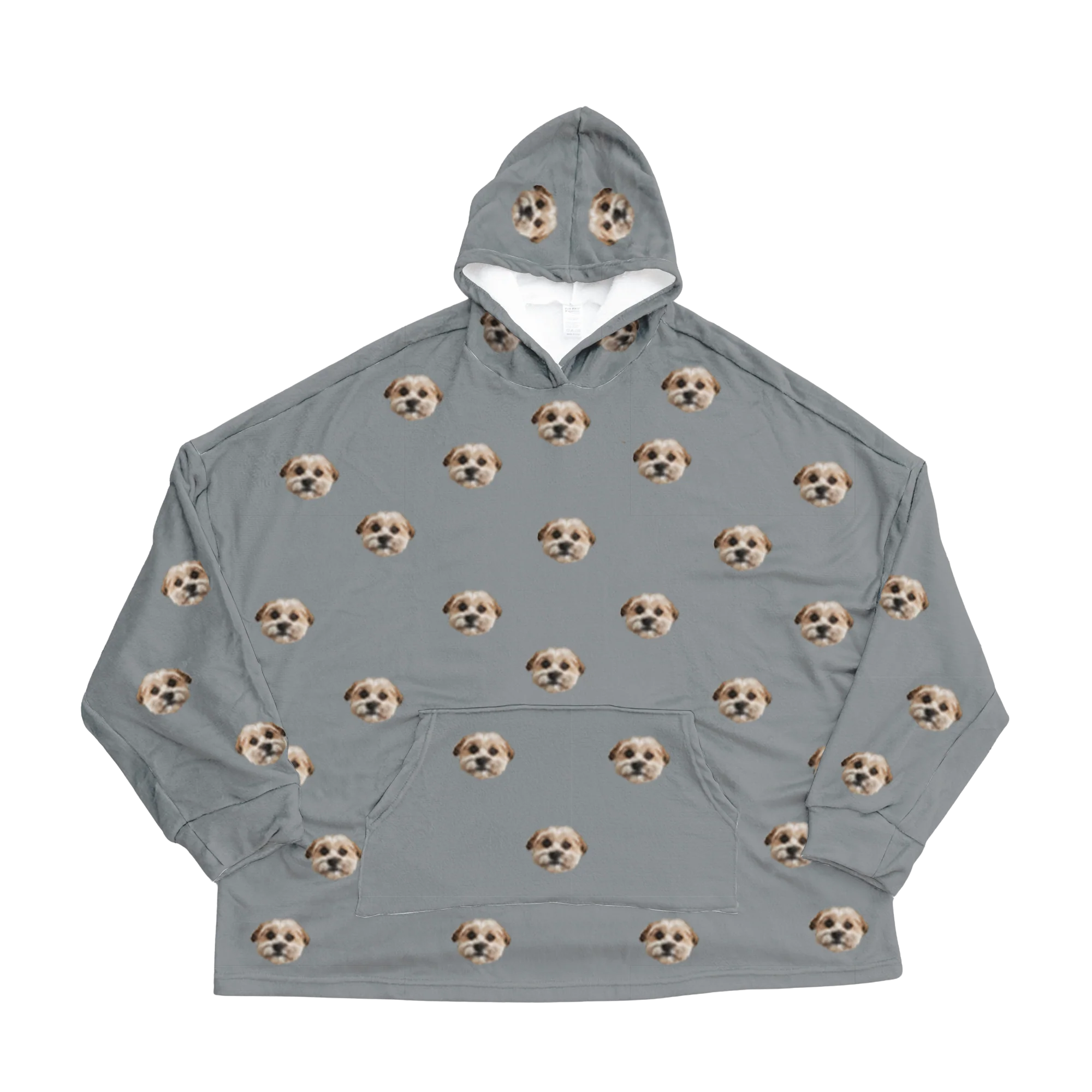 Adult Custom Pet Face Fleece Blanket Hoodie - Image 26