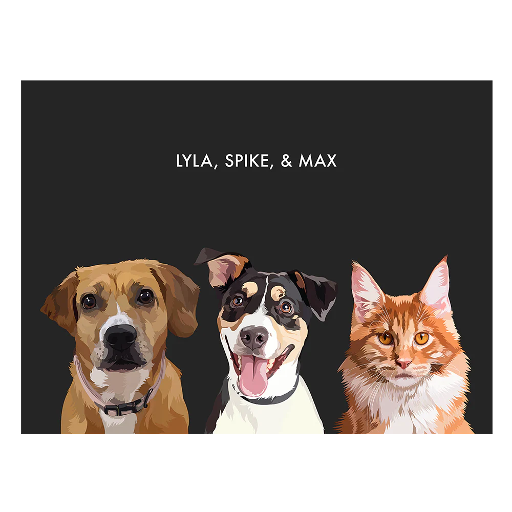 Custom Three Pet Portrait - Image 43