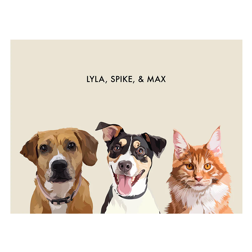 Custom Three Pet Portrait - Image 44