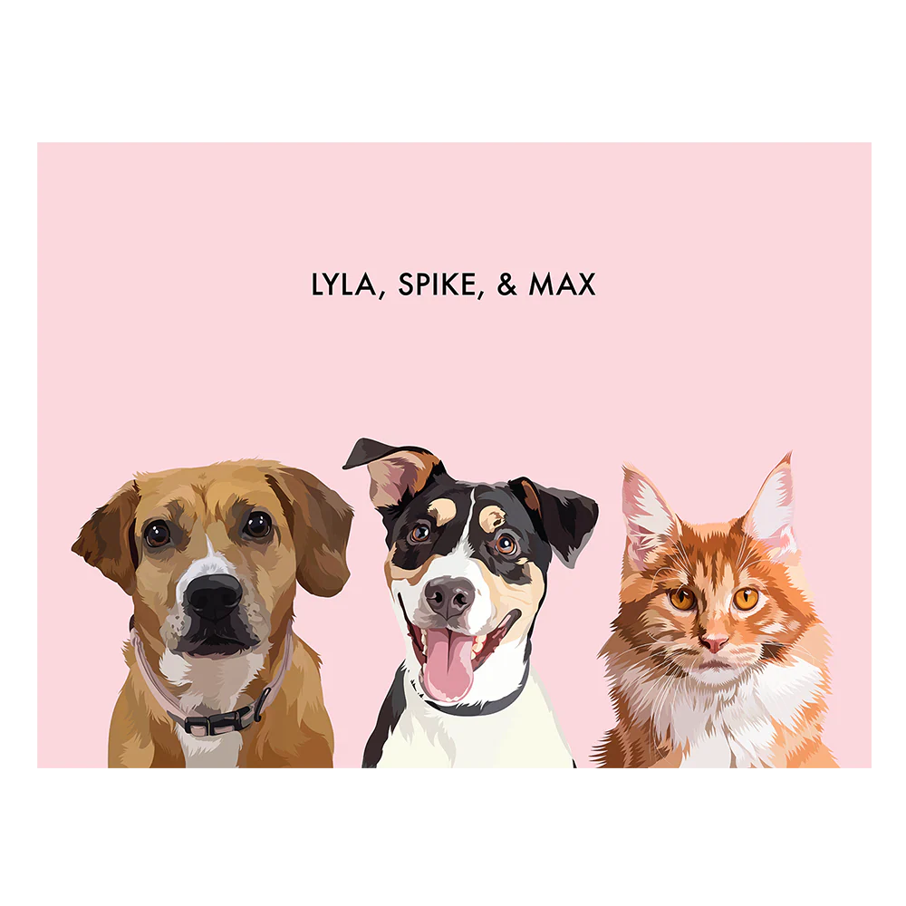 Custom Three Pet Portrait - Image 45