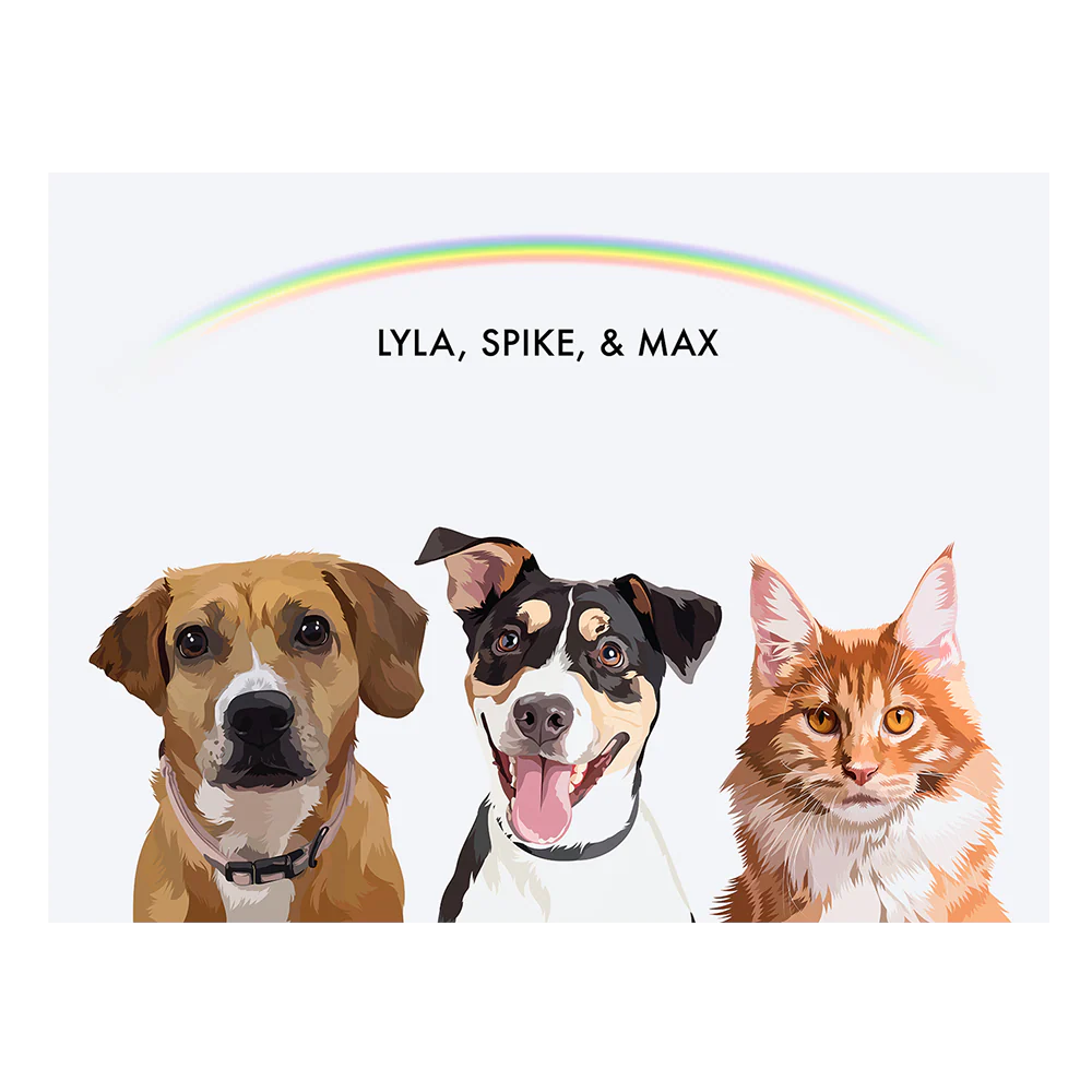 Custom Three Pet Portrait - Image 49