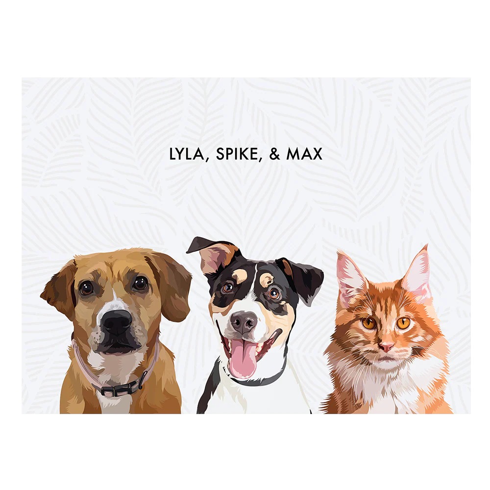 Custom Three Pet Portrait - Image 50