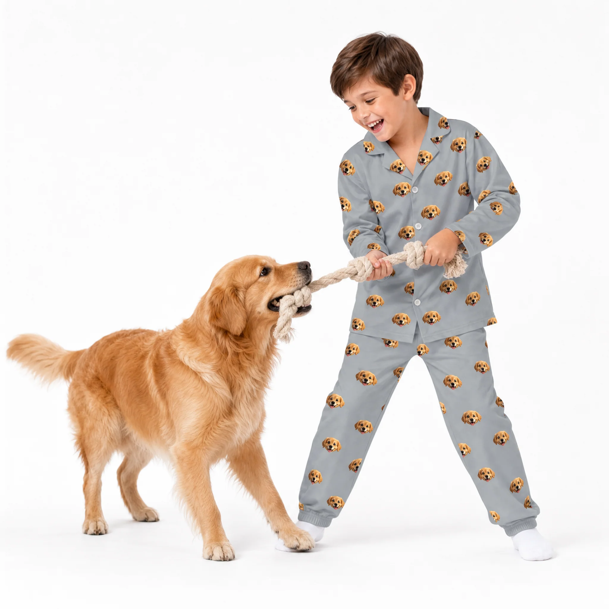Kids Custom Cartoon Pet Face Pajamas - Image 11