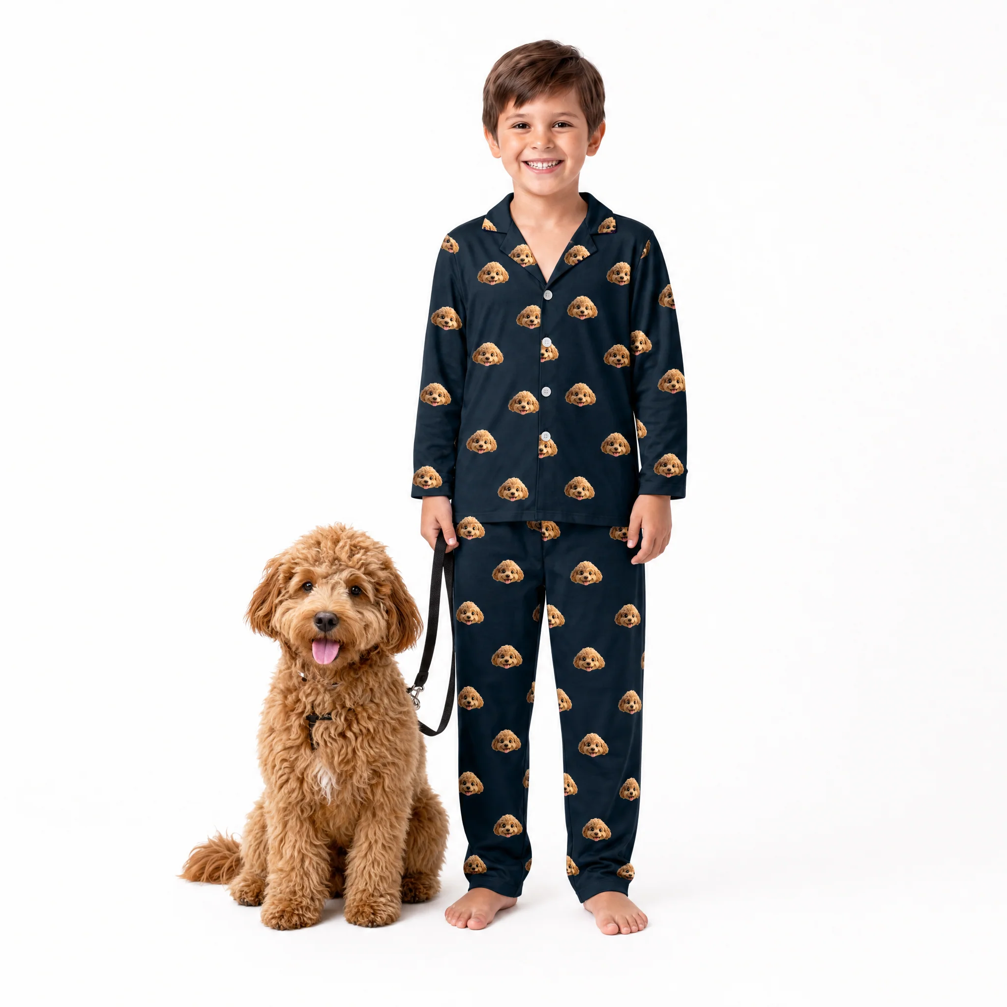 Kids Custom Cartoon Pet Face Pajamas - Image 3
