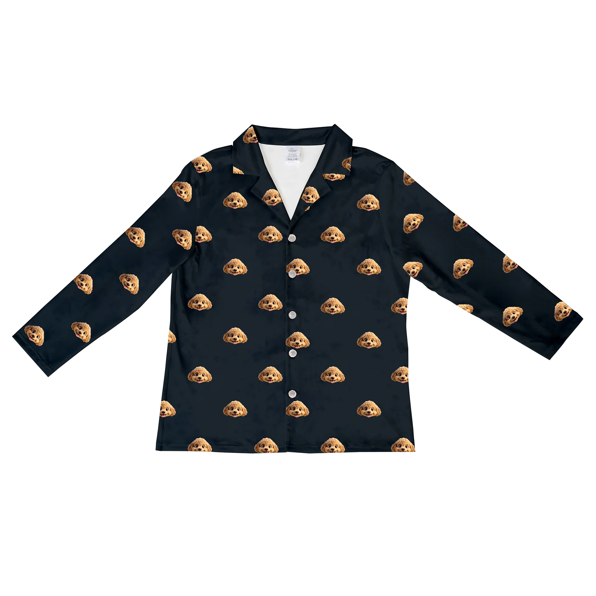 Kids Custom Cartoon Pet Face Pajamas - Black - Image 6
