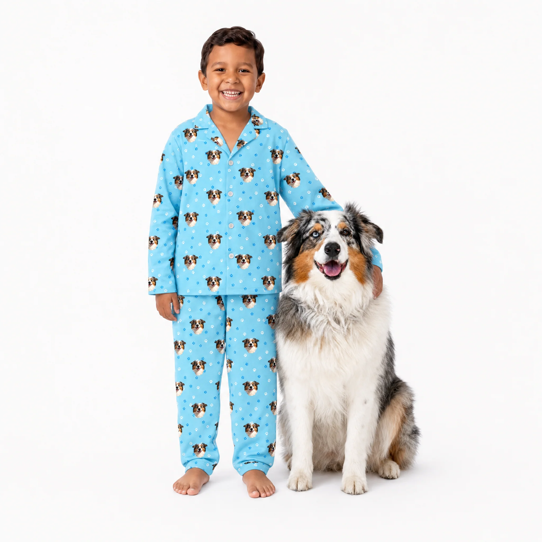 Kids Custom Cartoon Pet Face Pajamas - Image 4