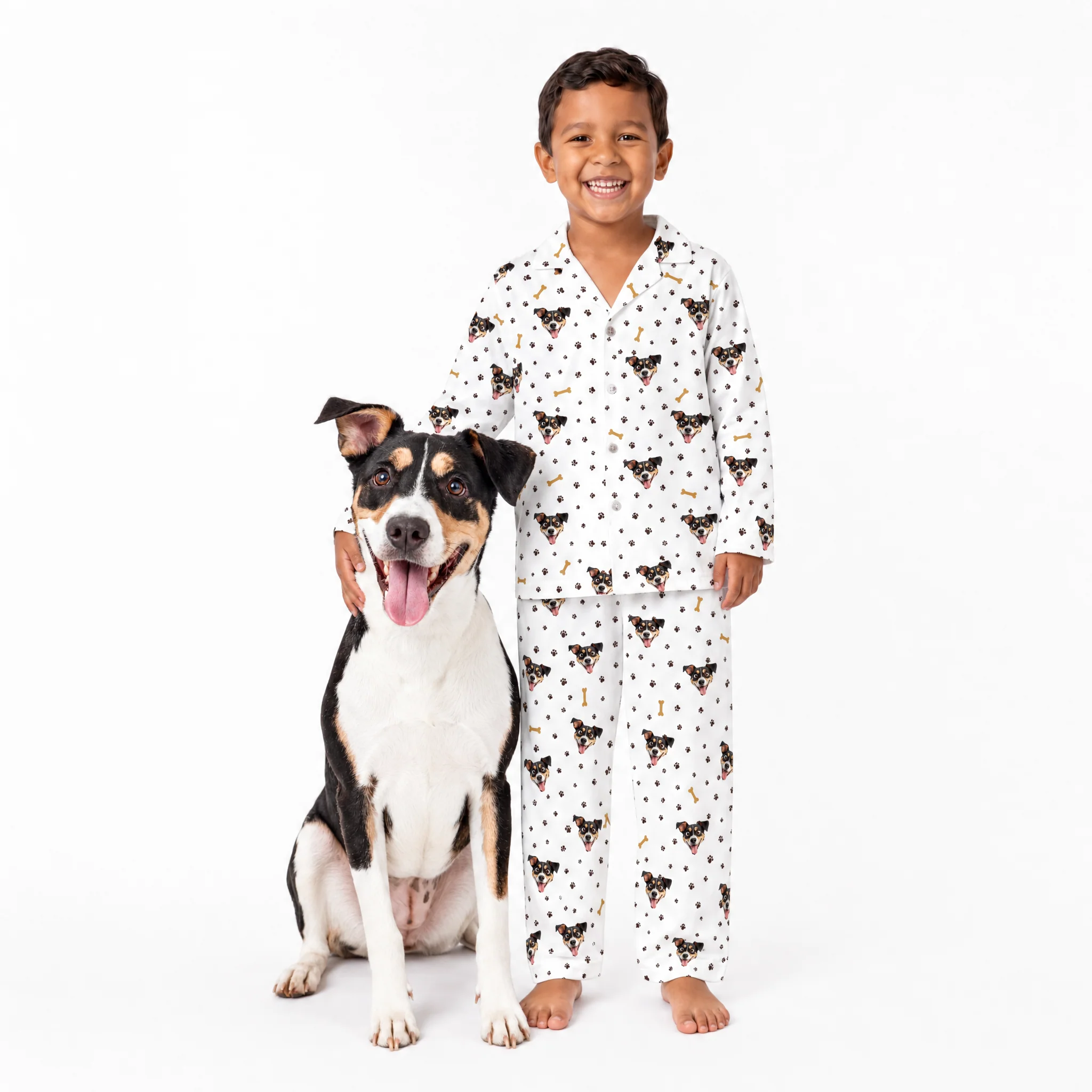 Kids Custom Cartoon Pet Face Pajamas - Image 6