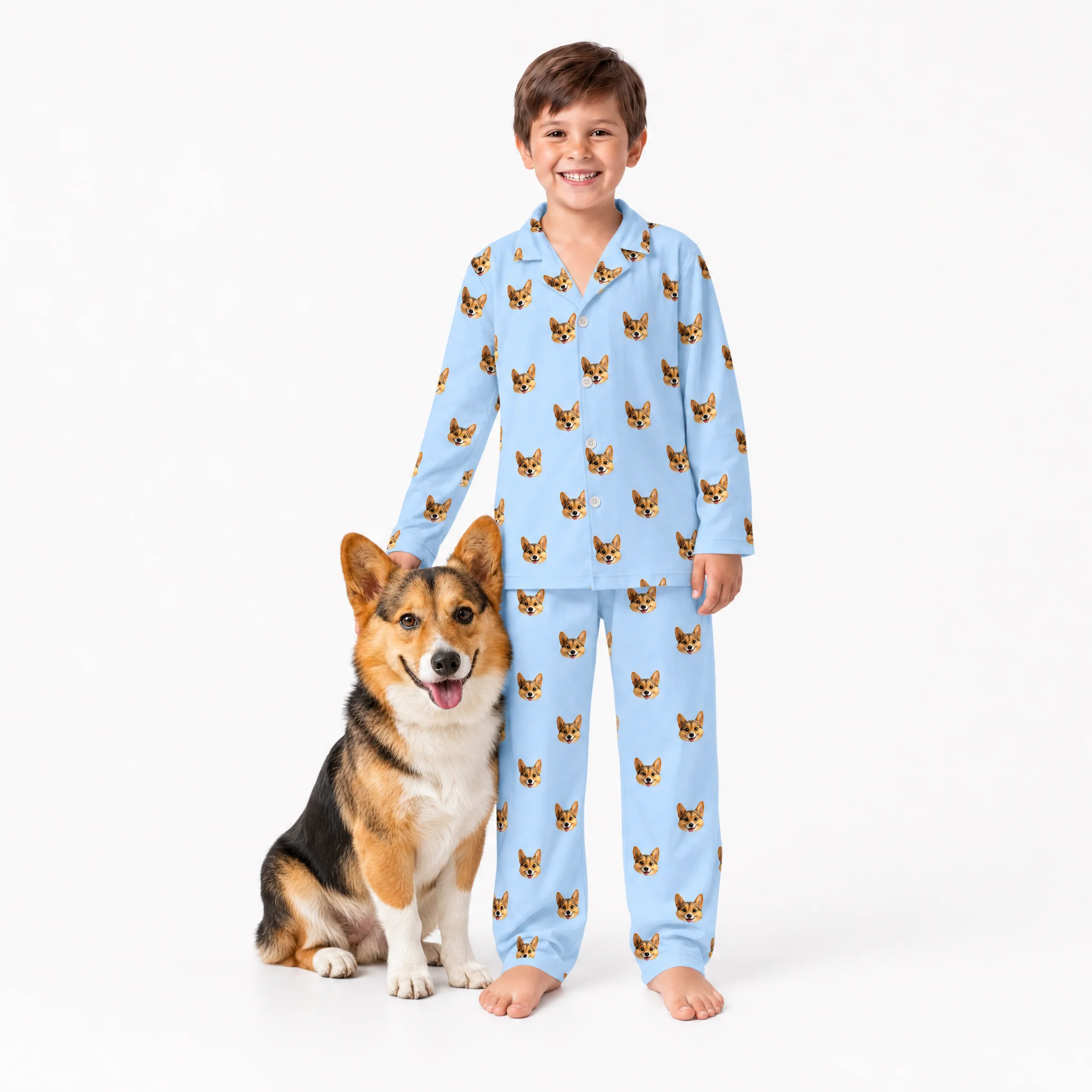 Kids Custom Cartoon Pet Face Pajamas - Image 9
