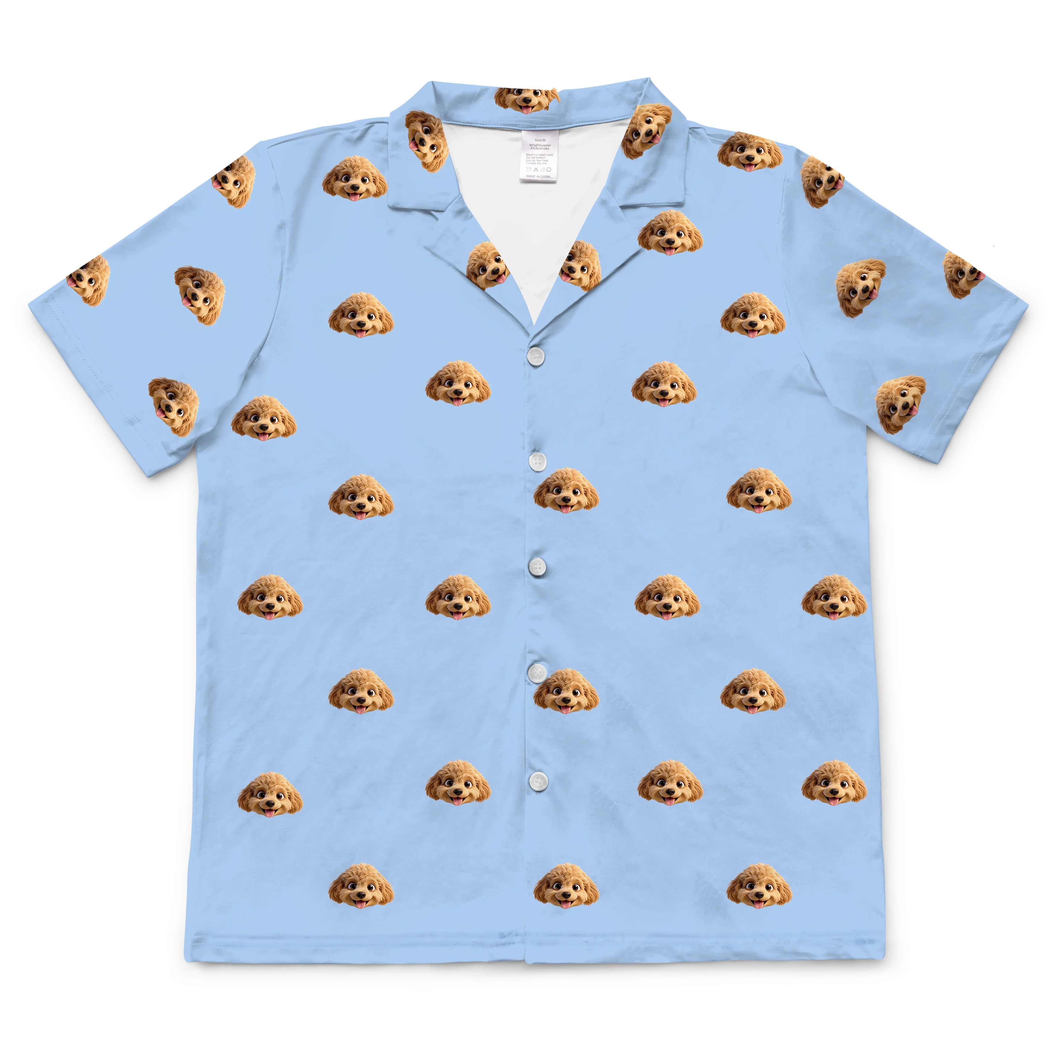 Kids Custom Cartoon Pet Face Pajamas - Sky Blue - Image 7