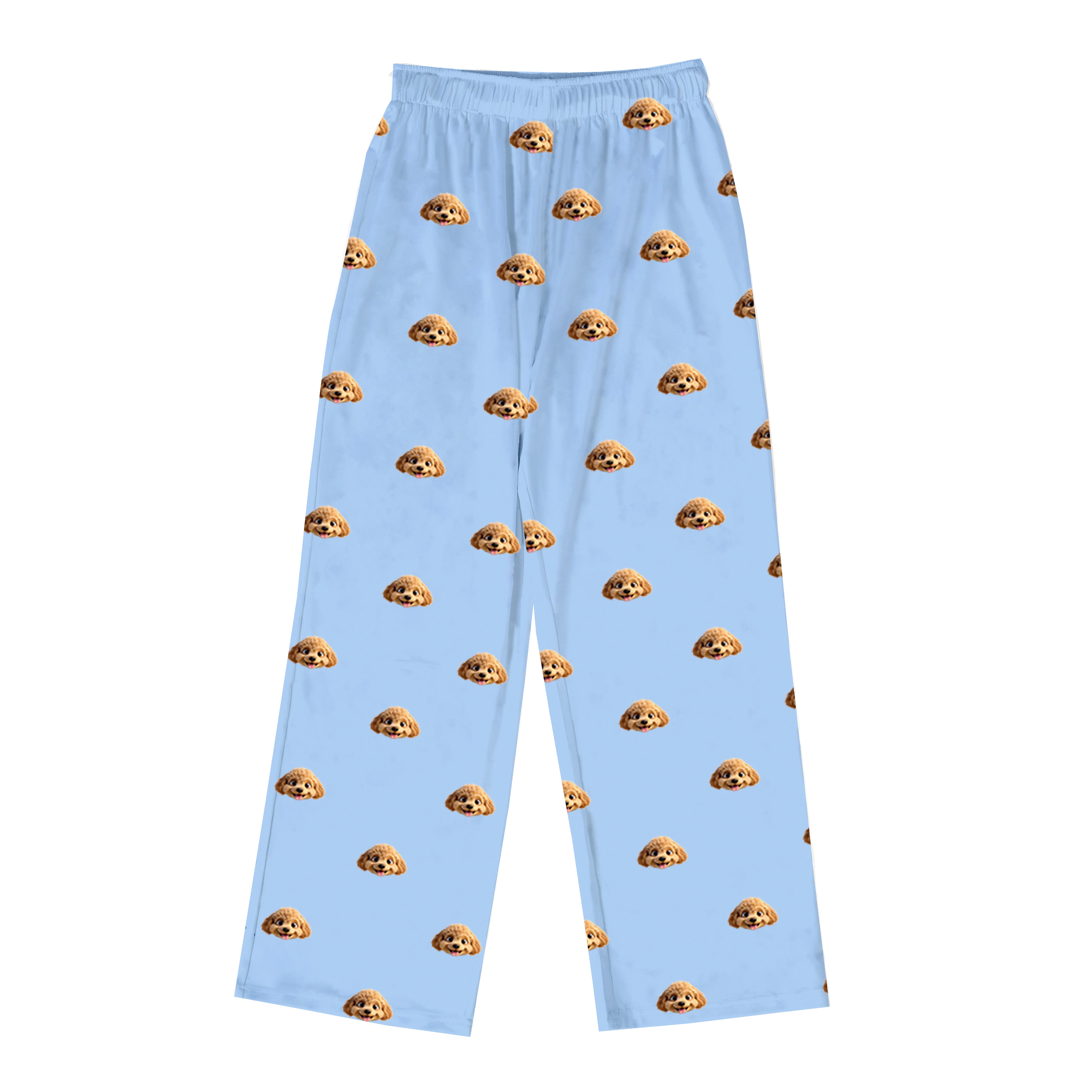 Kids Custom Cartoon Pet Face Pajamas - Sky Blue - Image 8