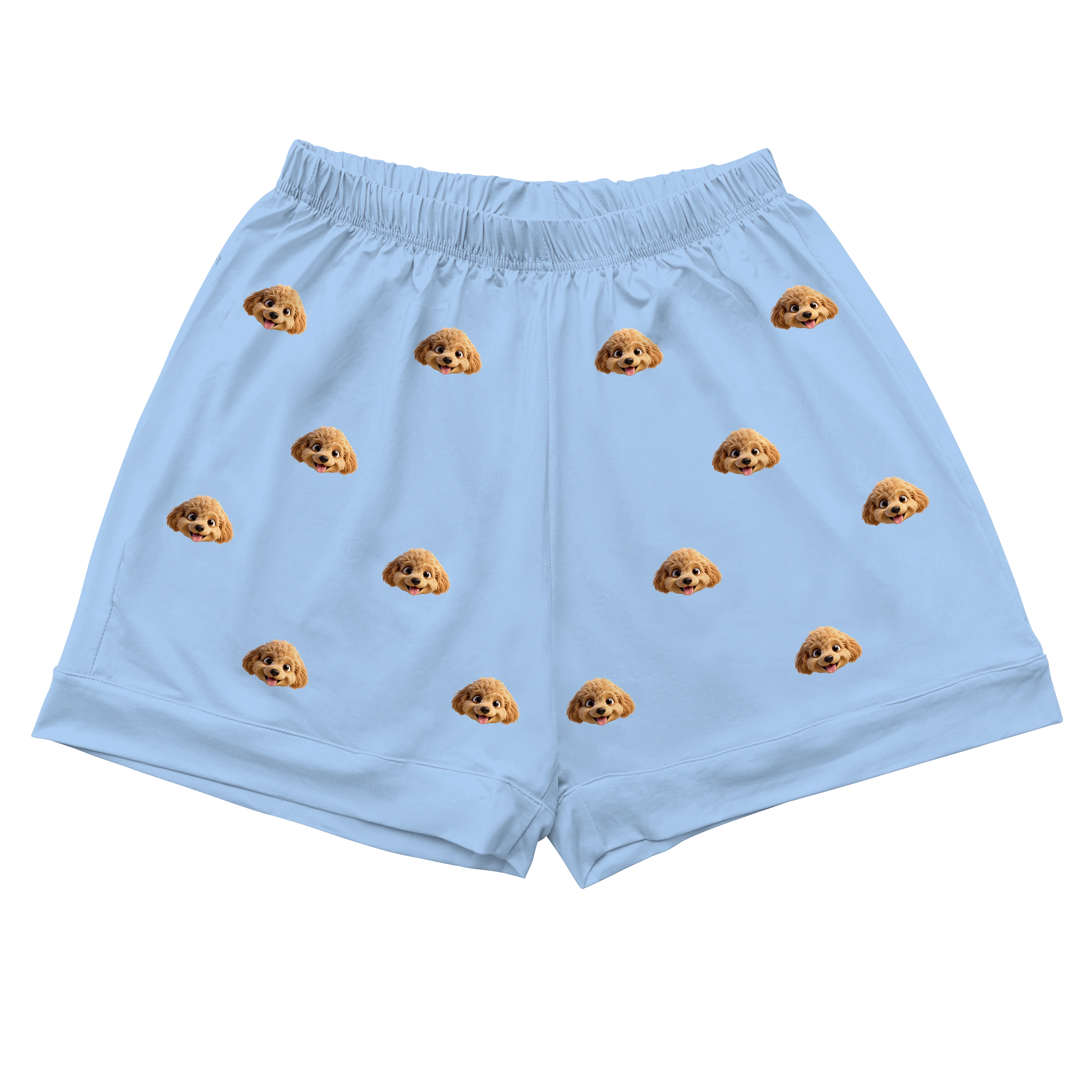 Kids Custom Cartoon Pet Face Pajamas - Sky Blue - Image 9