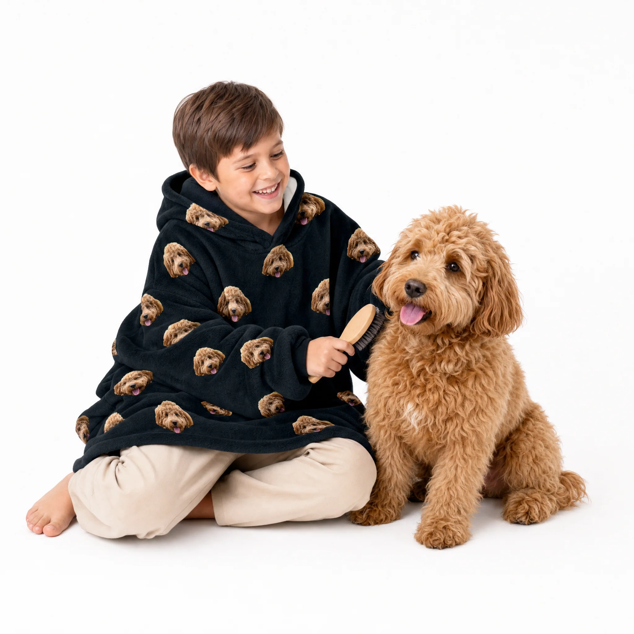 Kids Custom Pet Face Fleece Blanket Hoodie - Image 12