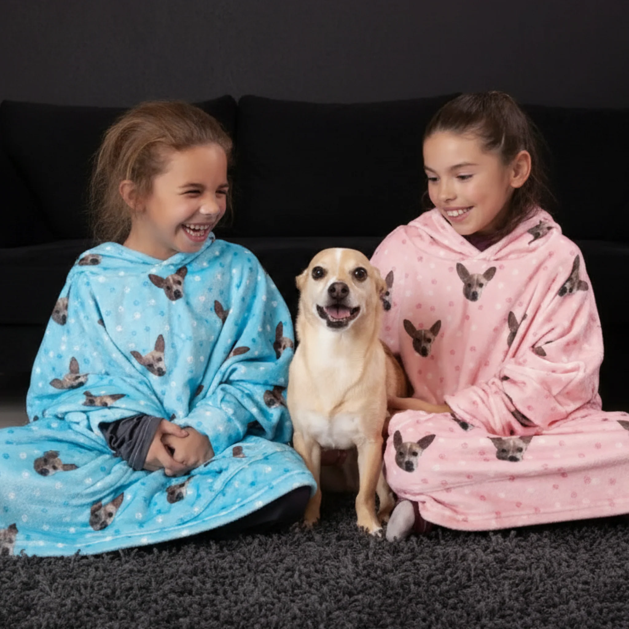 Kids Custom Pet Face Fleece Blanket Hoodie - Image 17