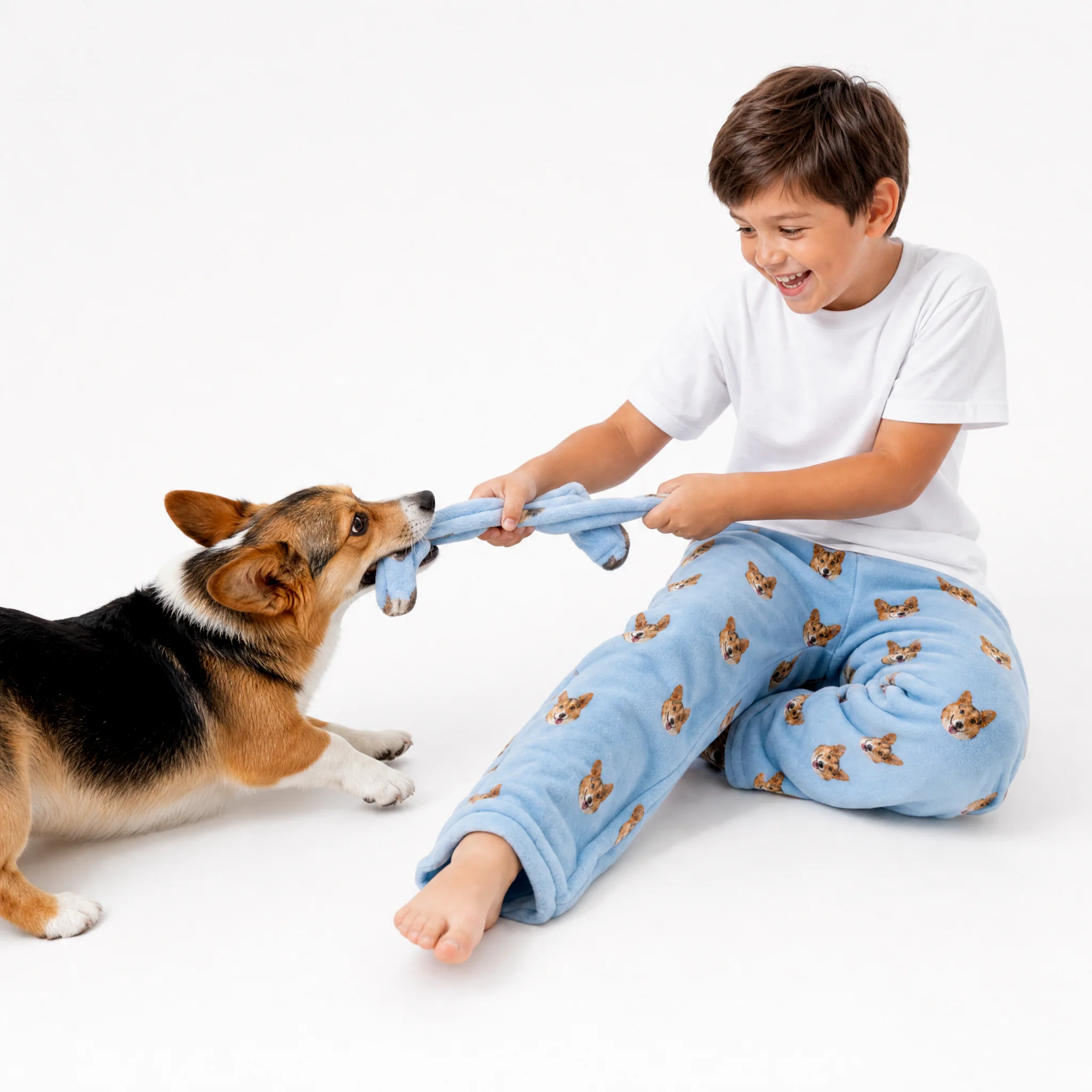 Kids Custom Pet Face Fleece Pajama Pants - Image 10