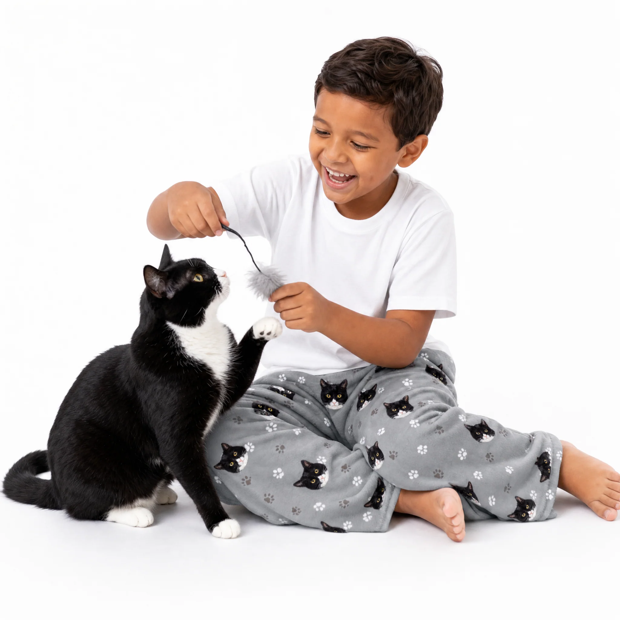 Kids Custom Pet Face Fleece Pajama Pants - Image 15