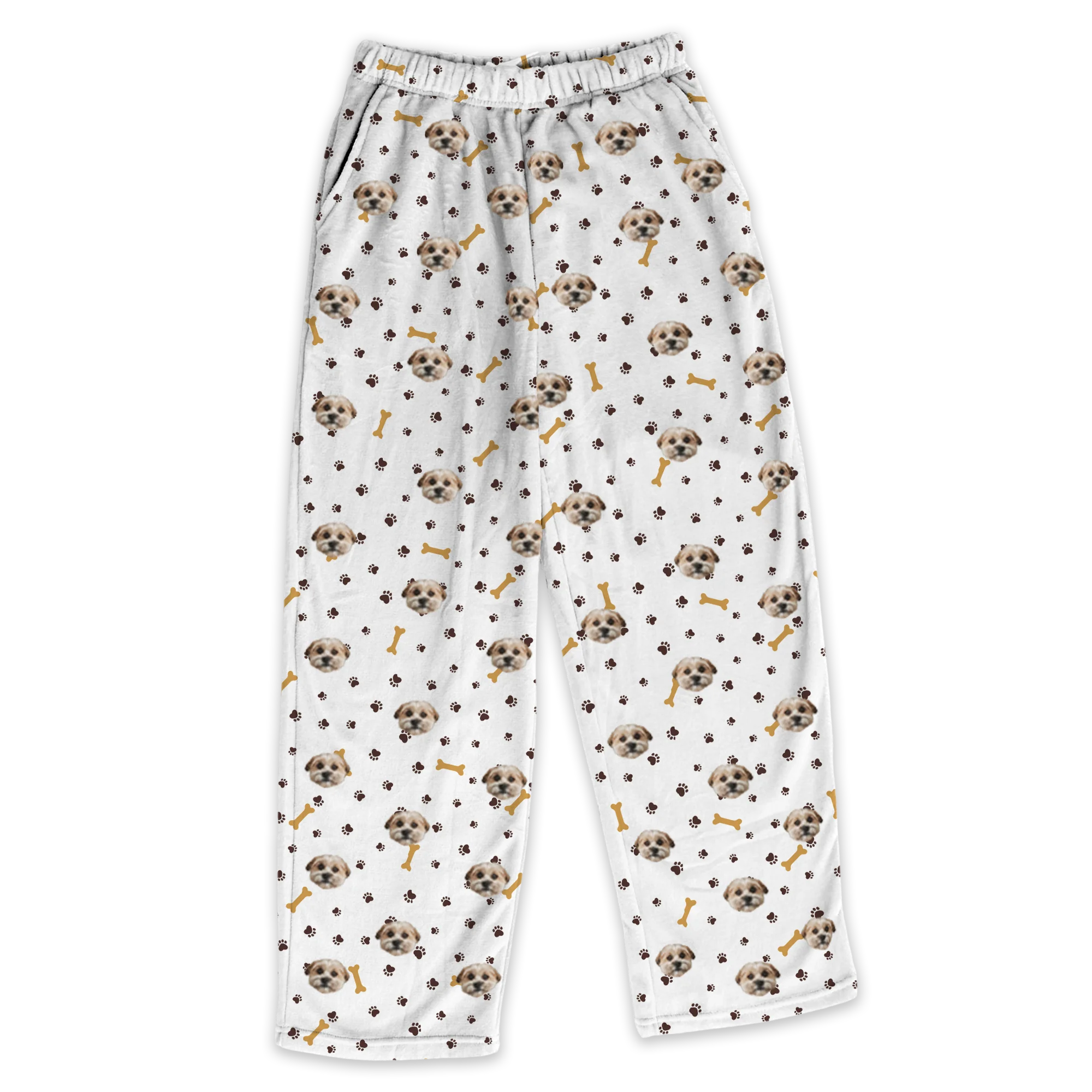Adult Custom Pet Face Fleece Pajama Pants - Paws and Bones - Image 4
