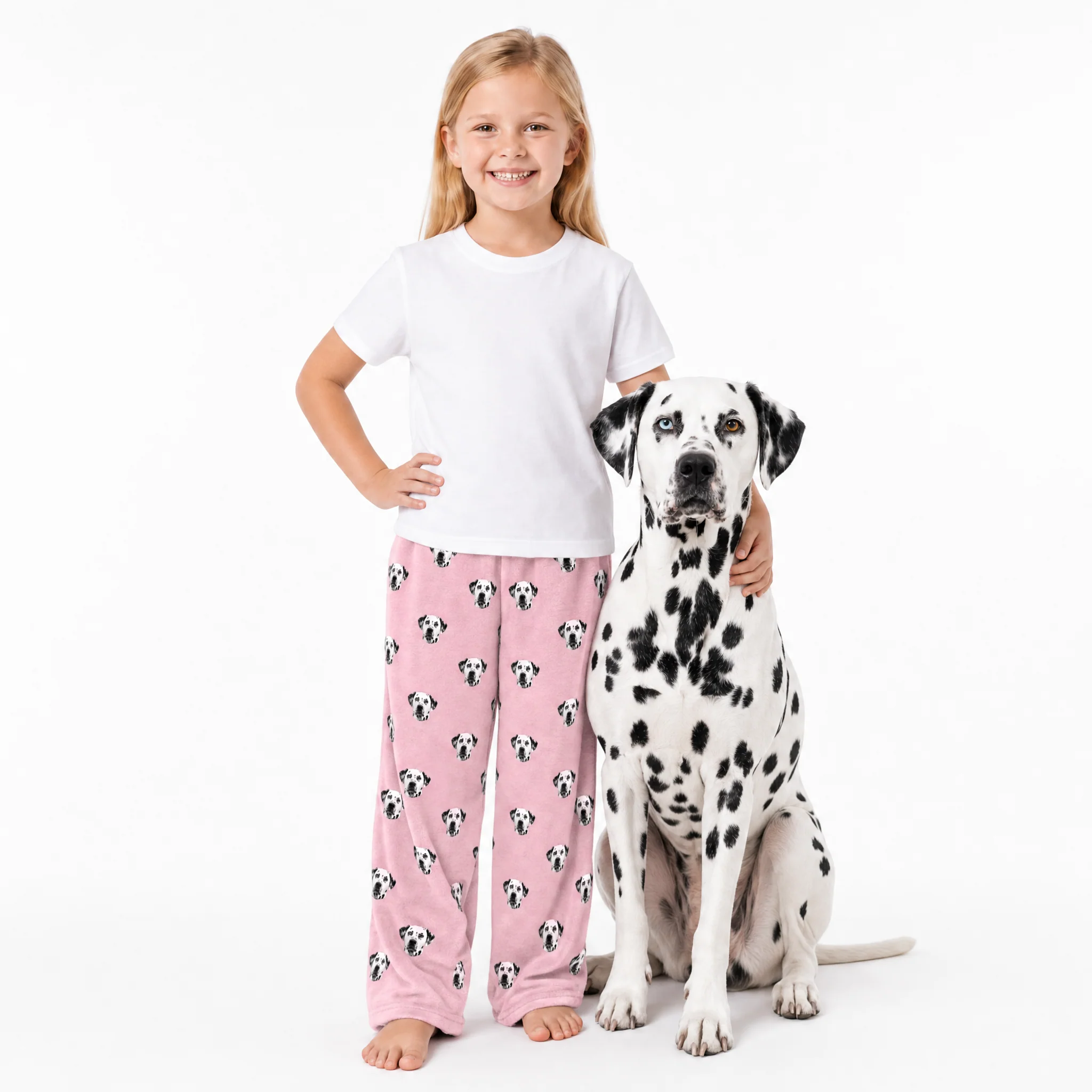 Kids Custom Pet Face Fleece Pajama Pants - Image 11