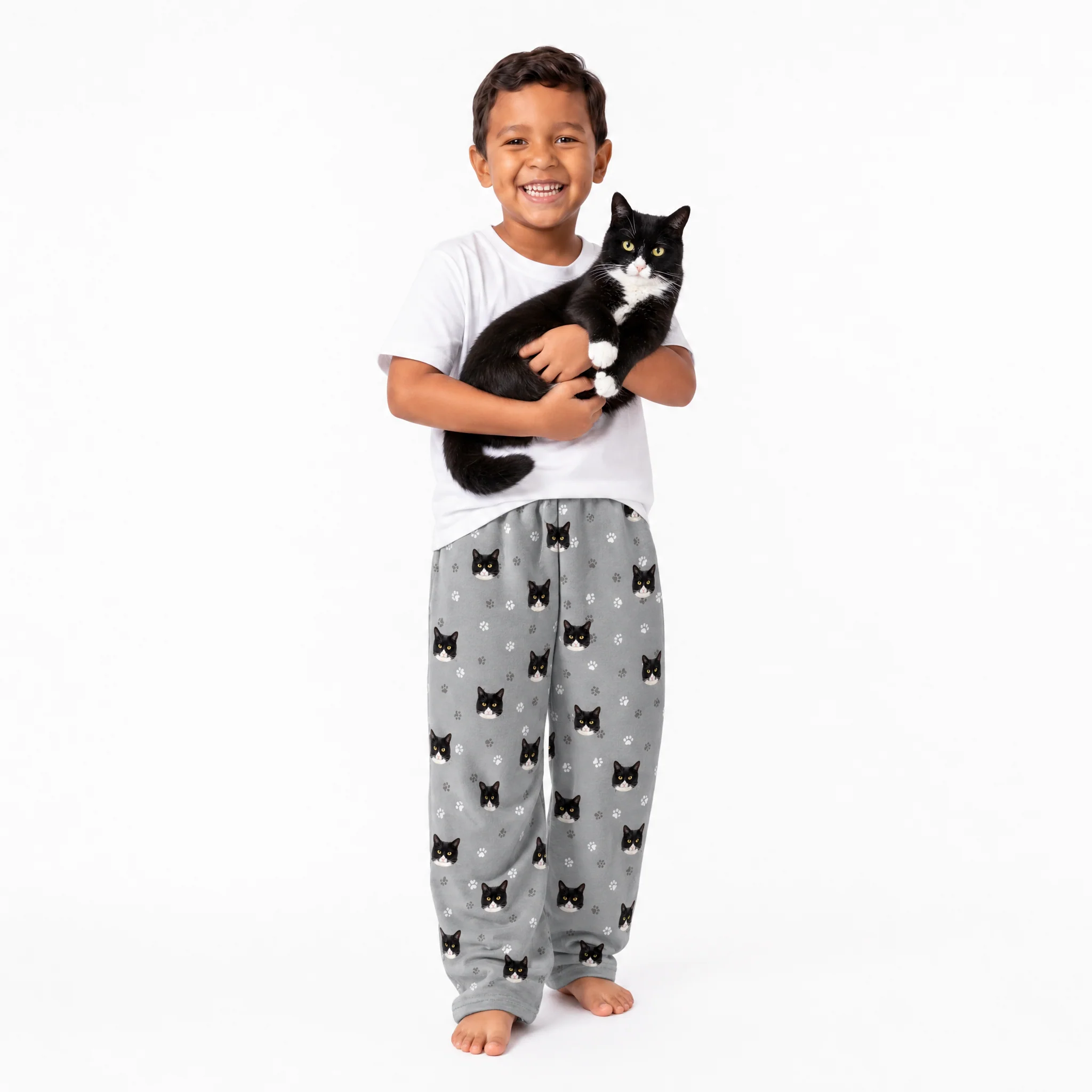Kids Custom Pet Face Fleece Pajama Pants - Image 8