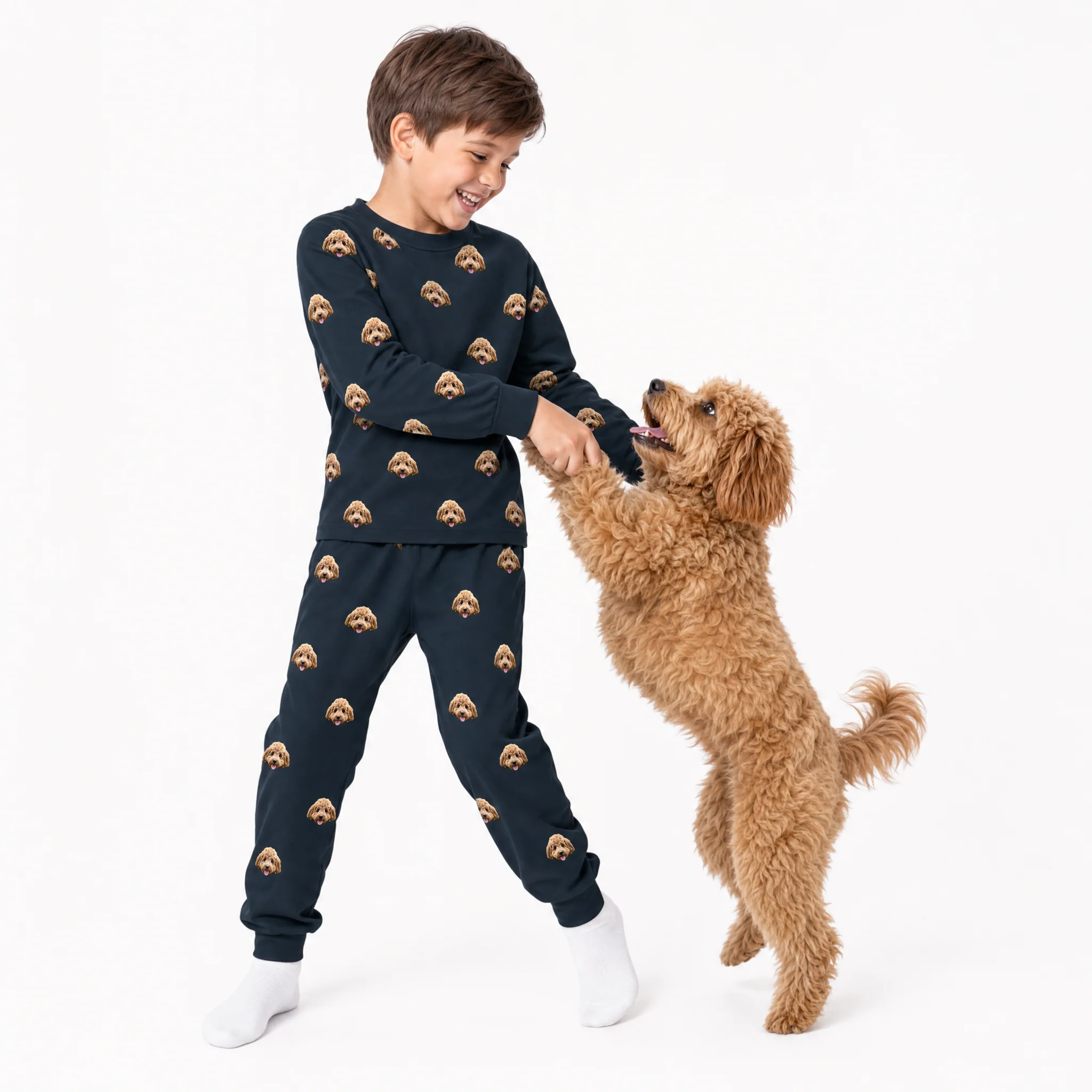 Kids Custom Pet Face Jogger Pajamas - Image 14