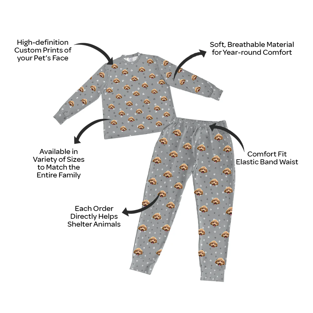 Kids Custom Pet Face Jogger Pajamas - Image 18