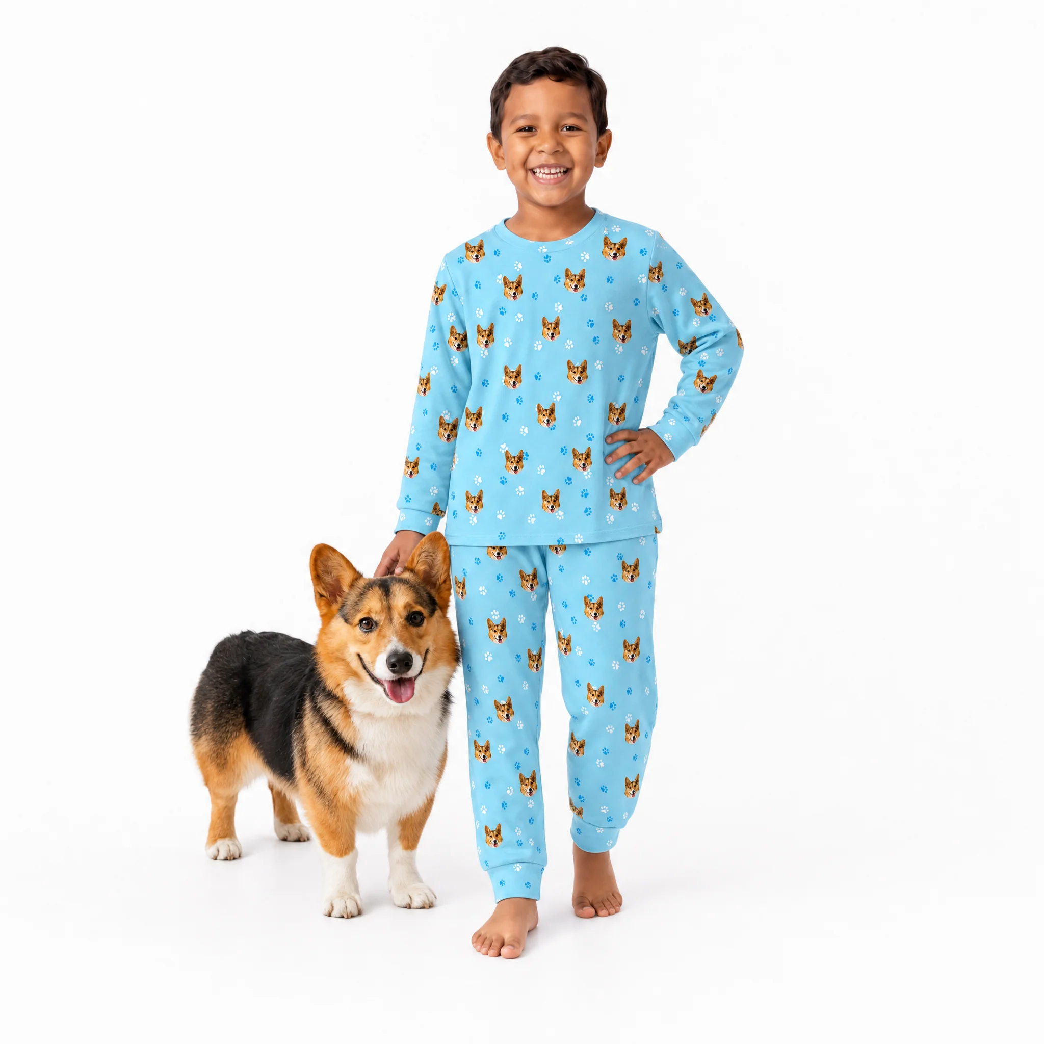 Kids Custom Pet Face Jogger Pajamas - Image 4
