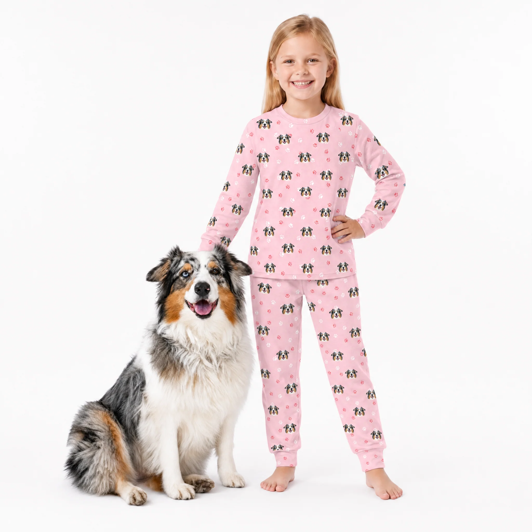 Kids Custom Pet Face Jogger Pajamas - Image 5
